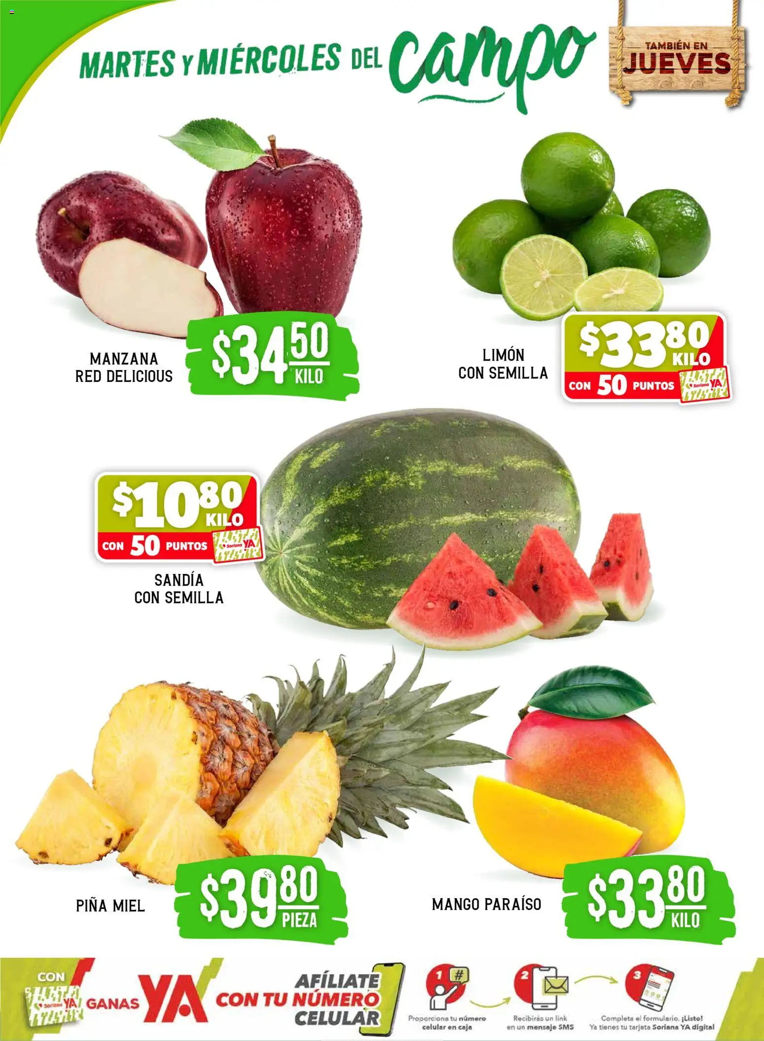 Nuevas ofertas de Soriana válidas en toda la República Mexicana desde el 31.03.2026. ¡Encuentra las mejores ofertas en Soriana Martes y Miércoles del Campo Súper: Tijuana, Mexicali, Ensenada, San Luis Río Colorado y Tecate! | Página: 2 | Productos: Manzana, Limón, Mango, Piña