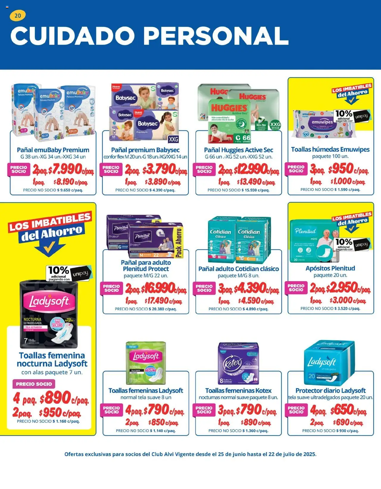 Alvi catálogo │ válido desde el 25.06.2025 | Página: 20 | Productos: Pañales, Toallas