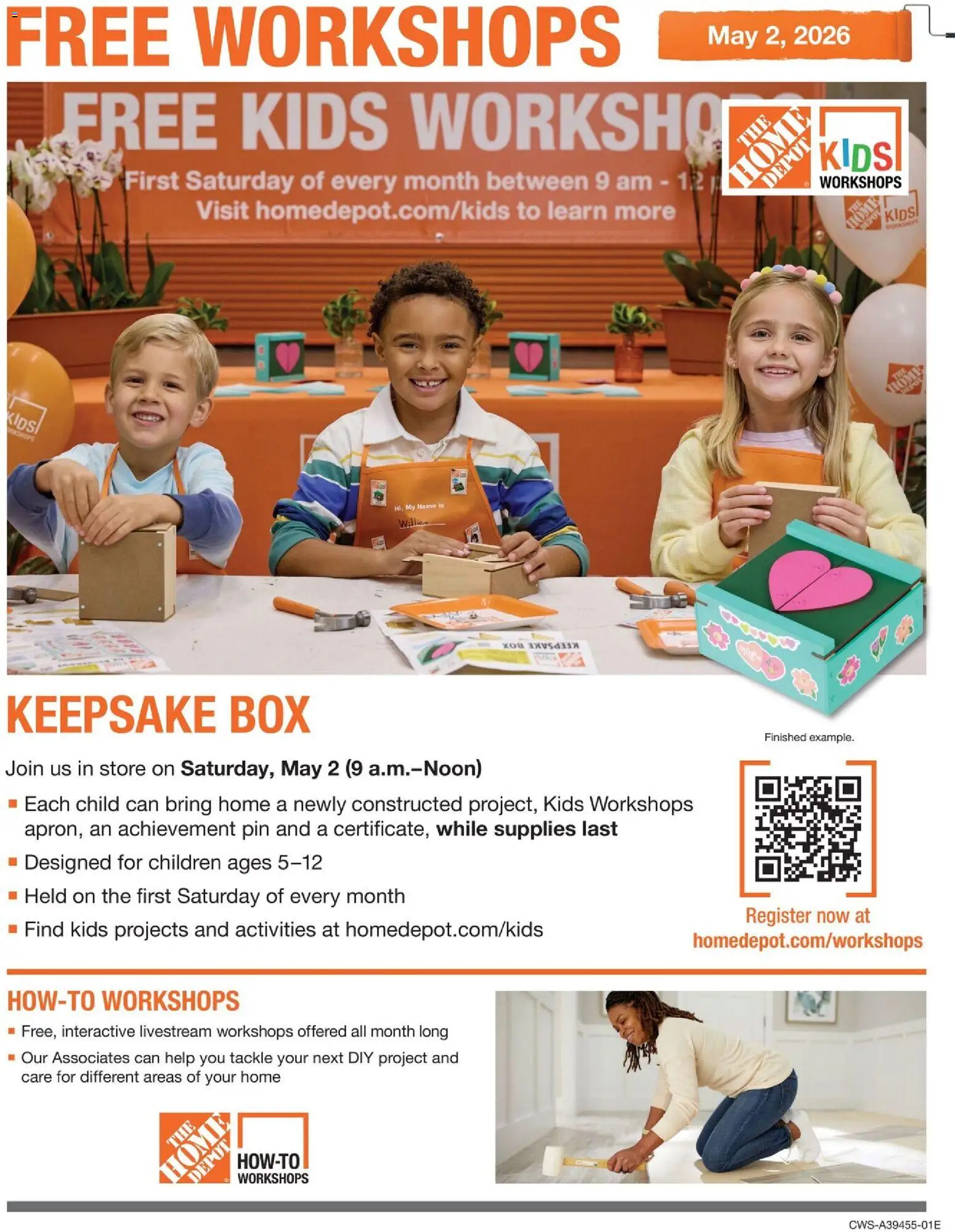 Home Depot Kids Workshops - valid from 02.05.2026 | Page: 1 | Products: Box, Pin
