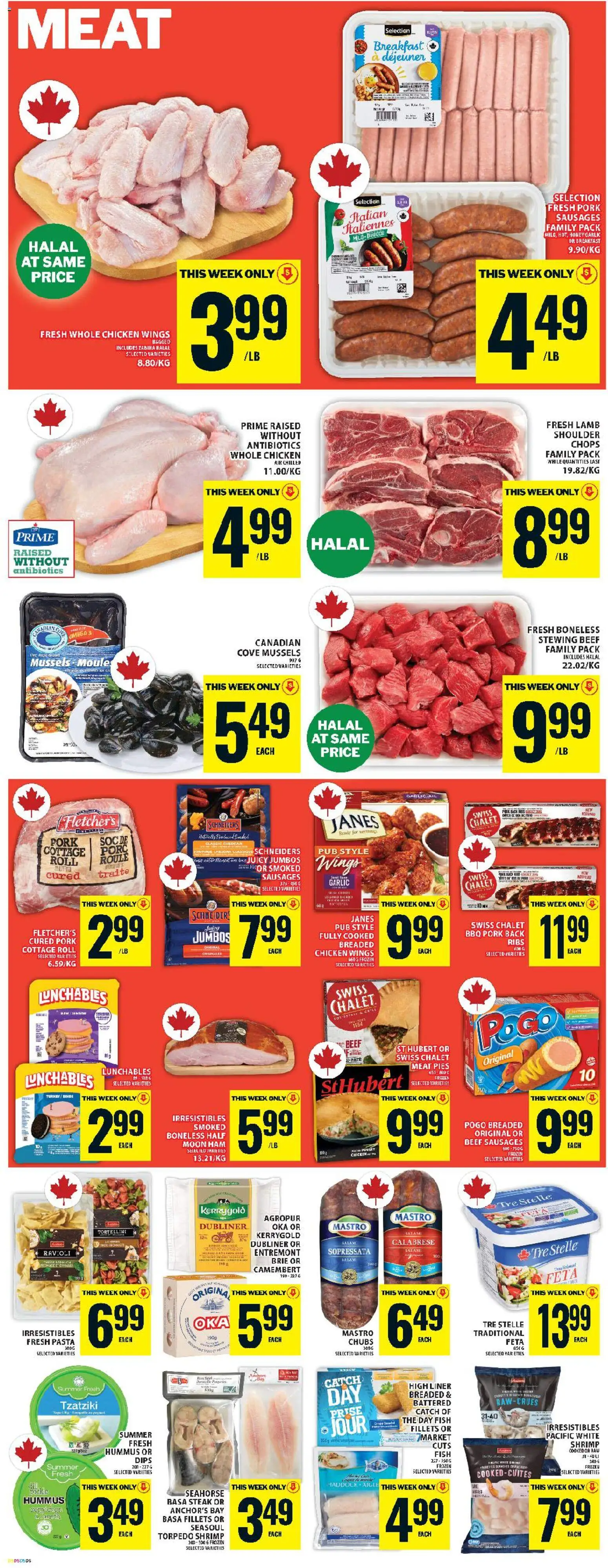 Food Basics flyer valid from 05.03.2026 | Page: 8 | Products: Pasta, Turkey, Chicken, Pork