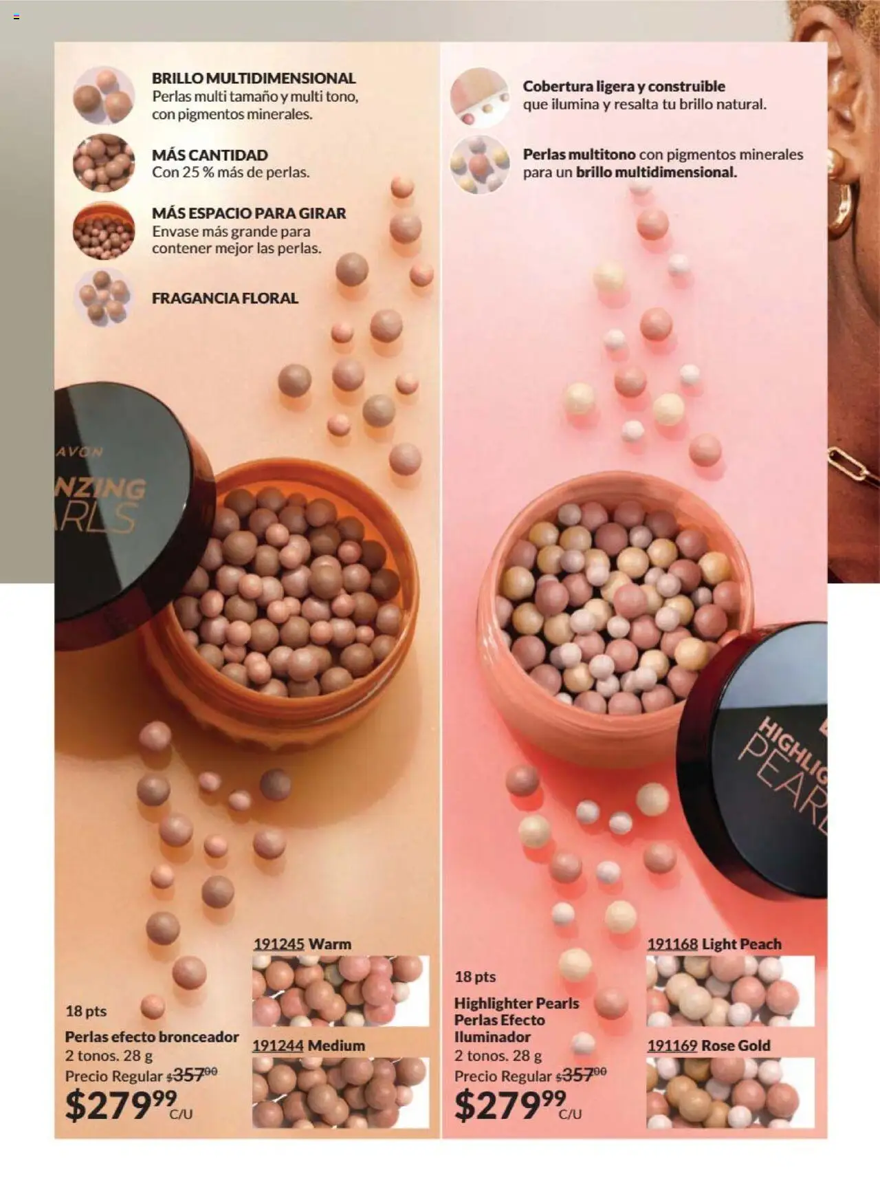 Nuevas ofertas de AVON válidas en toda la República Mexicana desde el 09.10.2025. ¡Encuentra las mejores ofertas en AVON - Campaña 16 2025! | Página: 28 | Productos: Iluminador, Brillo, Fragancia, Bronceador