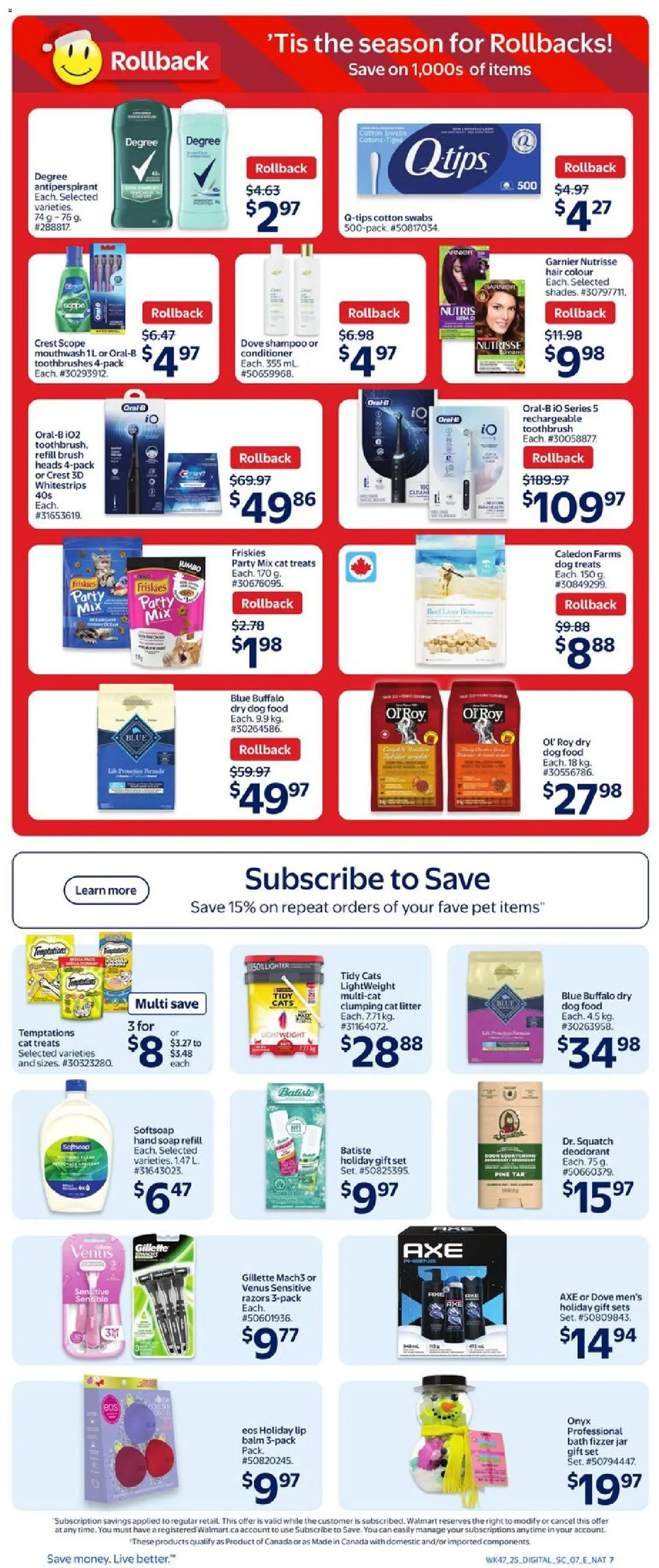 Walmart flyer valid from 18.12.2025 | Page: 15 | Products: Conditioner, Soap, Antiperspirant, Mouthwash