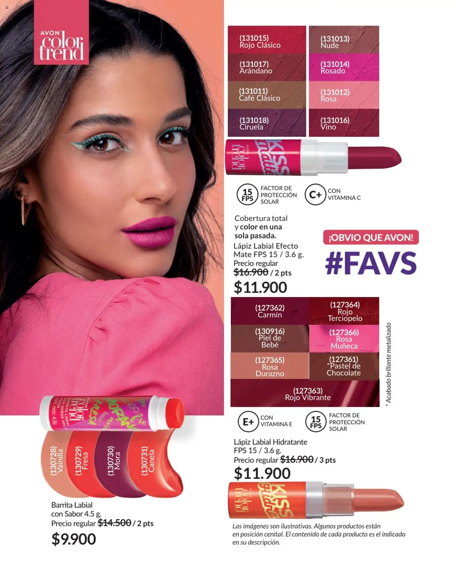 Avon revista - valida desde el 01.02.2026 | Página: 69 | Productos: Lápiz labial, Durazno, Café, Vino