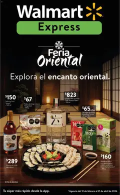Vista previa de Walmart Express folleto Feria Oriental, nuevo folleto de la tienda, válido en México a partir del 12.02.2026