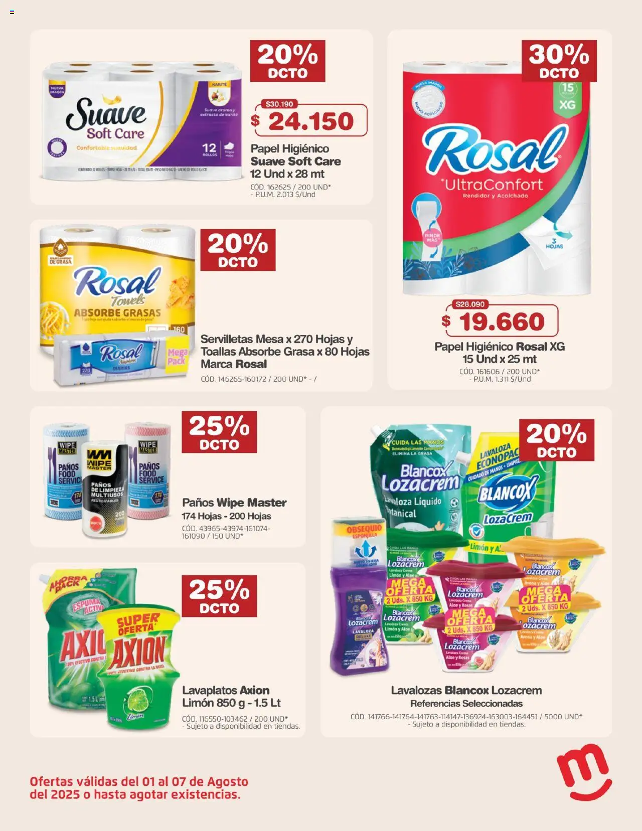 Makro revista - valida desde el 01.08.2025 | Página: 22 | Productos: Espuma, Servilletas, Mesa, Papel higiénico