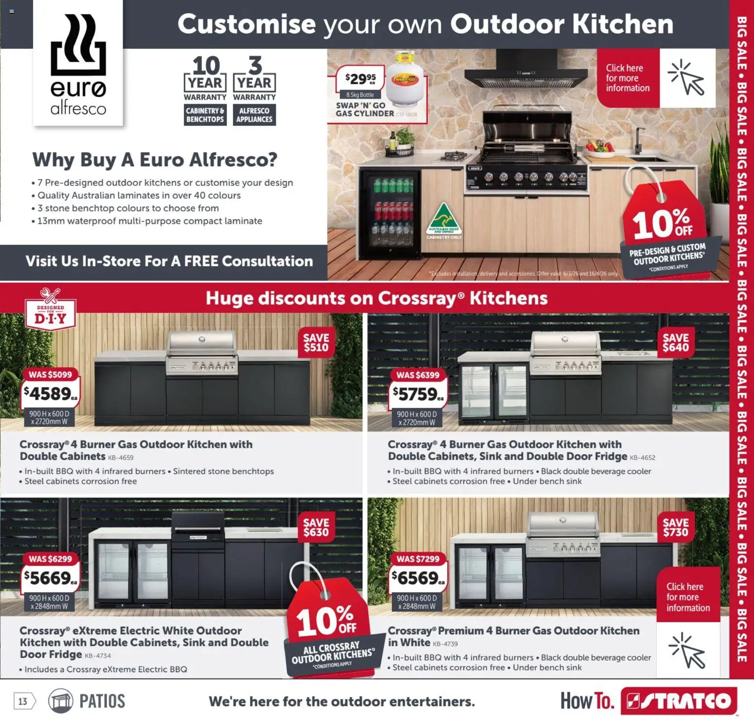 Stratco catalogue - valid from 06.03.2026 | Page: 13 | Products: Sink, Multipurpose, Fridge, Bench