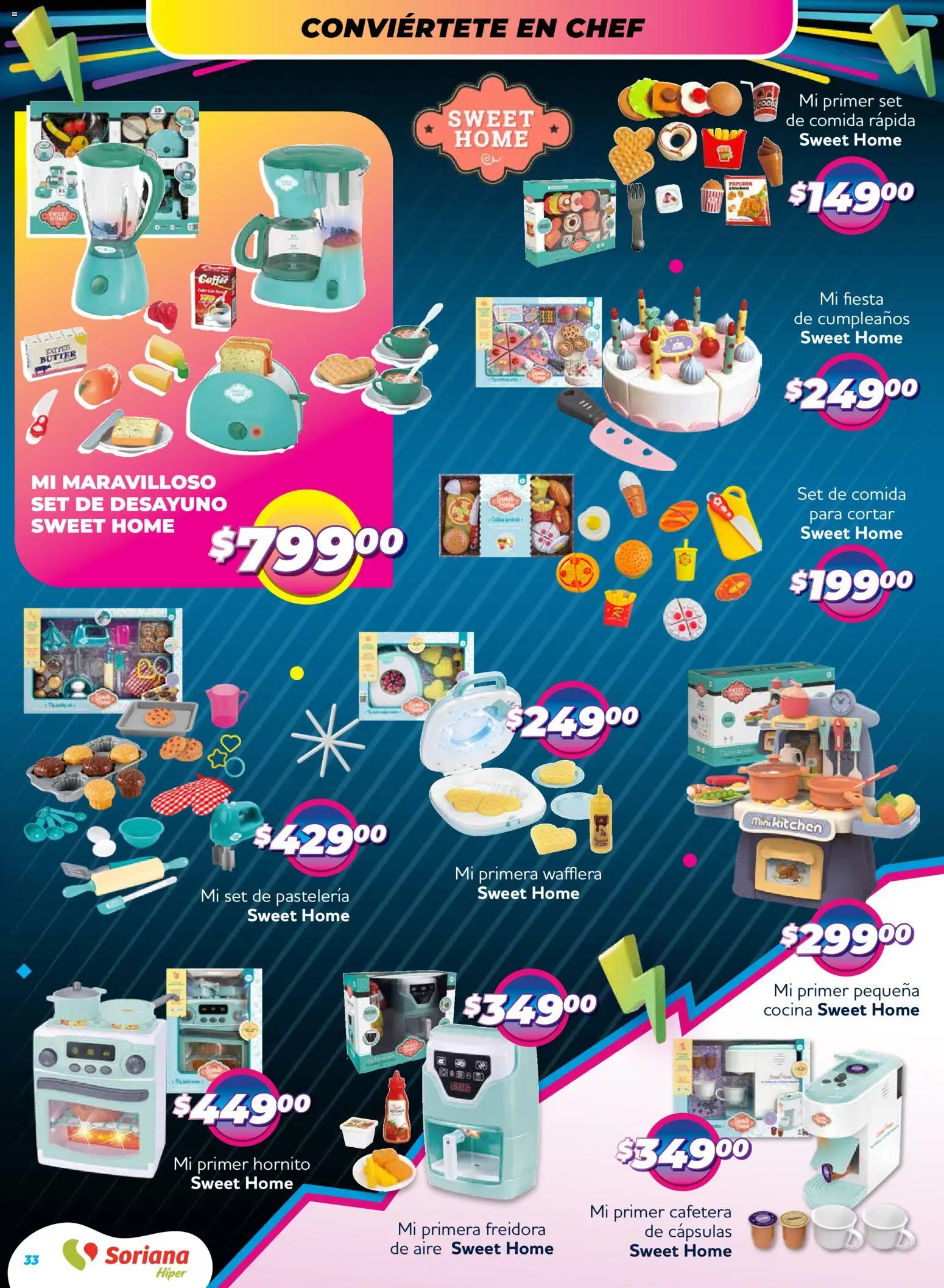 Nuevas ofertas de Soriana válidas en toda la República Mexicana desde el 27.11.2025. ¡Encuentra las mejores ofertas en Soriana - Reino de los Juguetes Súper Nacional! | Página: 33 | Productos: Cocina, Cafetera, Freidora