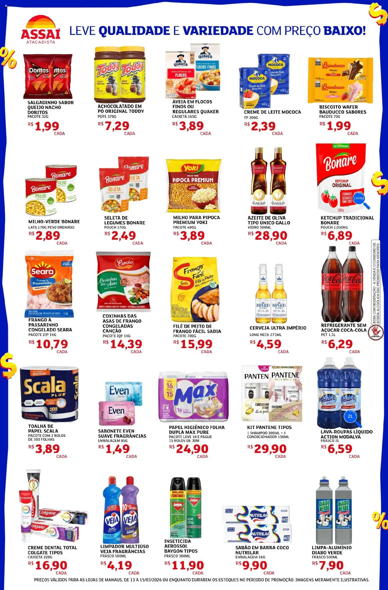 Assaí Atacadista Folheto - válido de 13.03.2026 | Página: 2 | Produtos: Tomates, Creme, Flocos, Inseticida