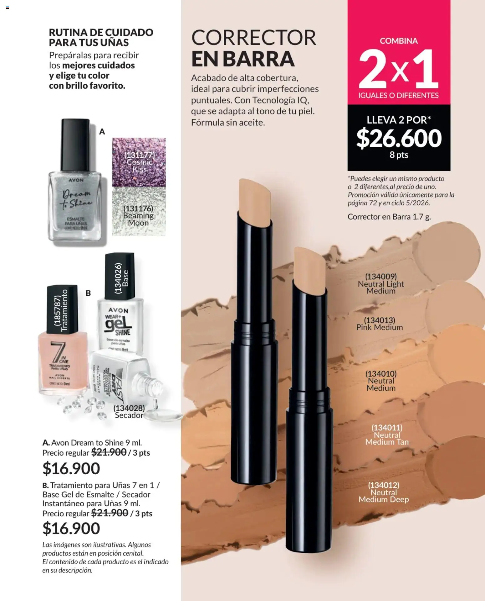 Avon revista - valida desde el 01.04.2026 | Página: 72 | Productos: Brillo, Corrector