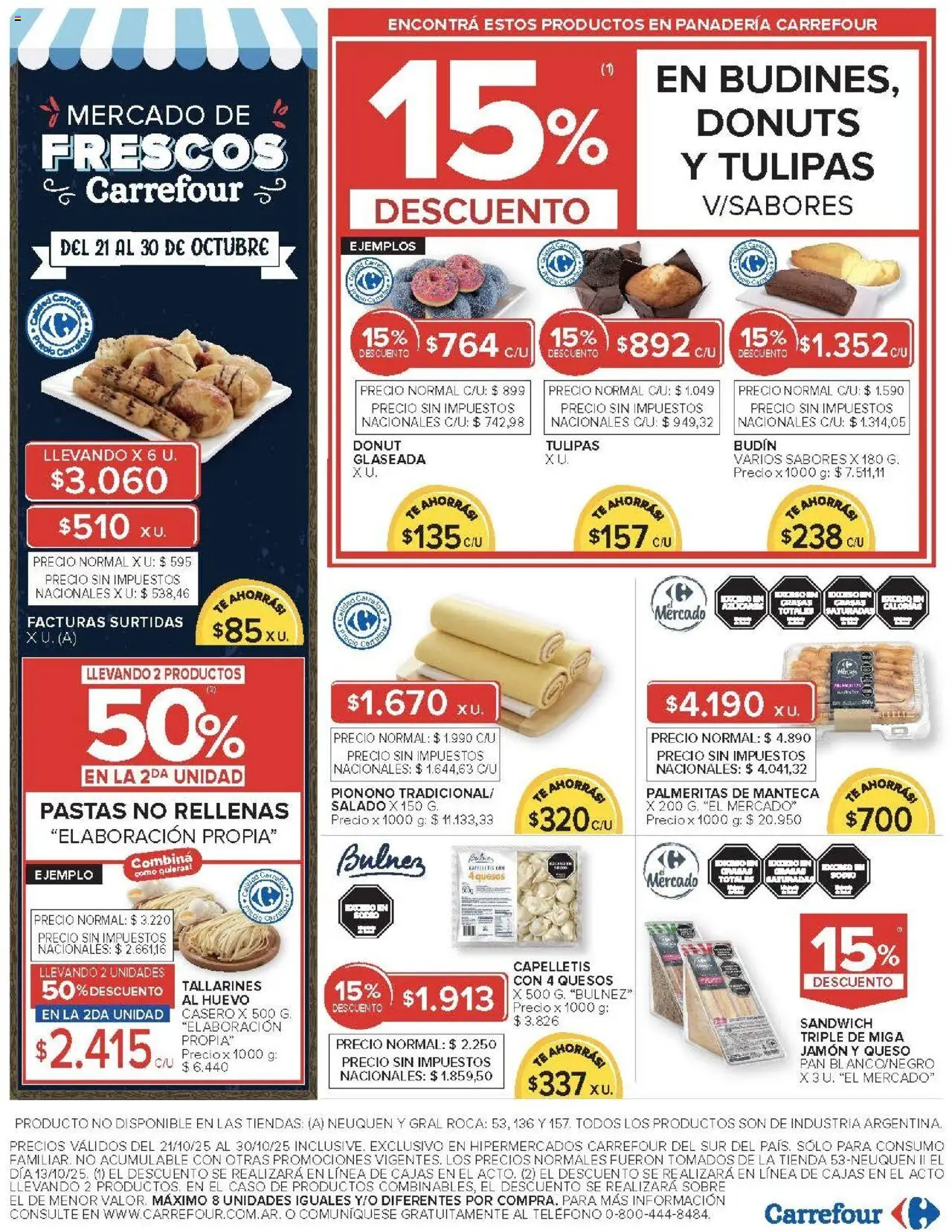 Carrefour - Ofertas - Chubut │ válido desde el 21.10.2025 | Página: 6 | Productos: Huevo, Manteca, Jamón, Pionono