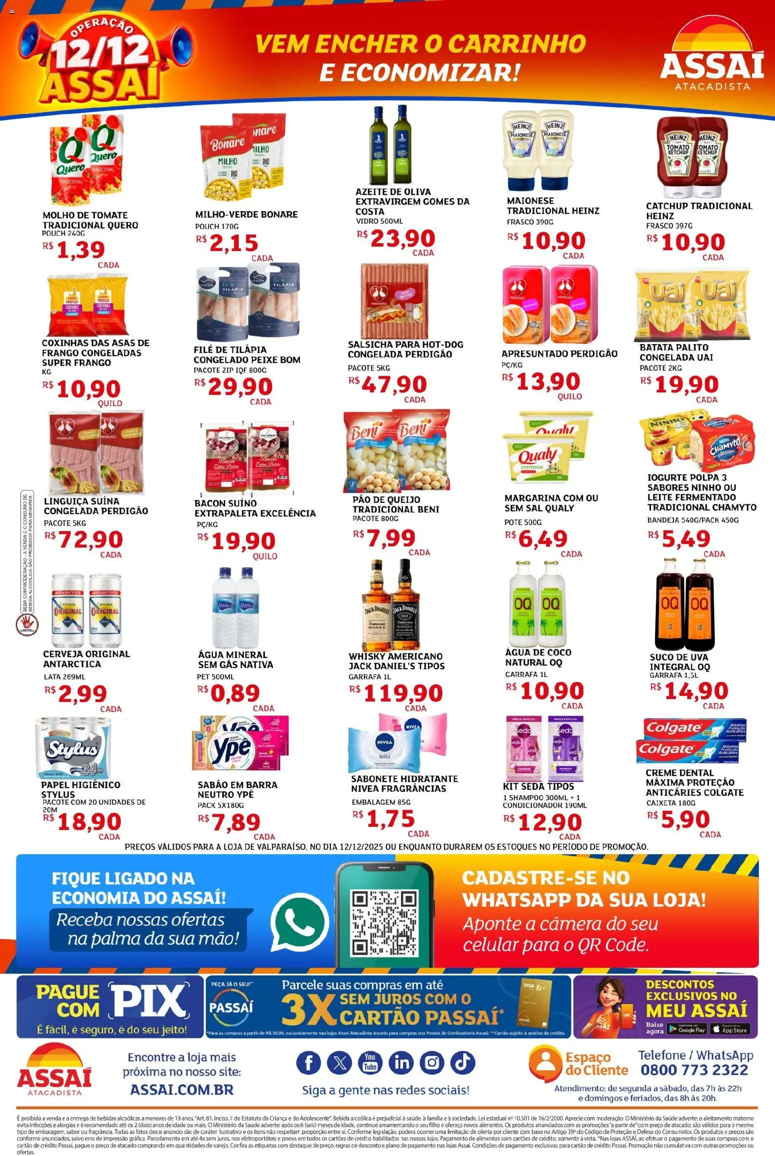 Assaí Atacadista Folheto - válido de 12.12.2025 | Página: 2 | Produtos: Shampoo, Frango, Maionese, Pão de queijo