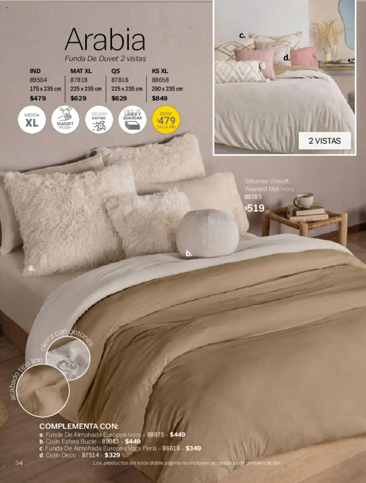 Nuevas ofertas de Vianney válidas en toda la República Mexicana desde el 07.03.2025. ¡Encuentra las mejores ofertas en Vianney catálogo Primavera! | Página: 56 | Productos: Funda, Funda de almohada, Almohada, Sabanas