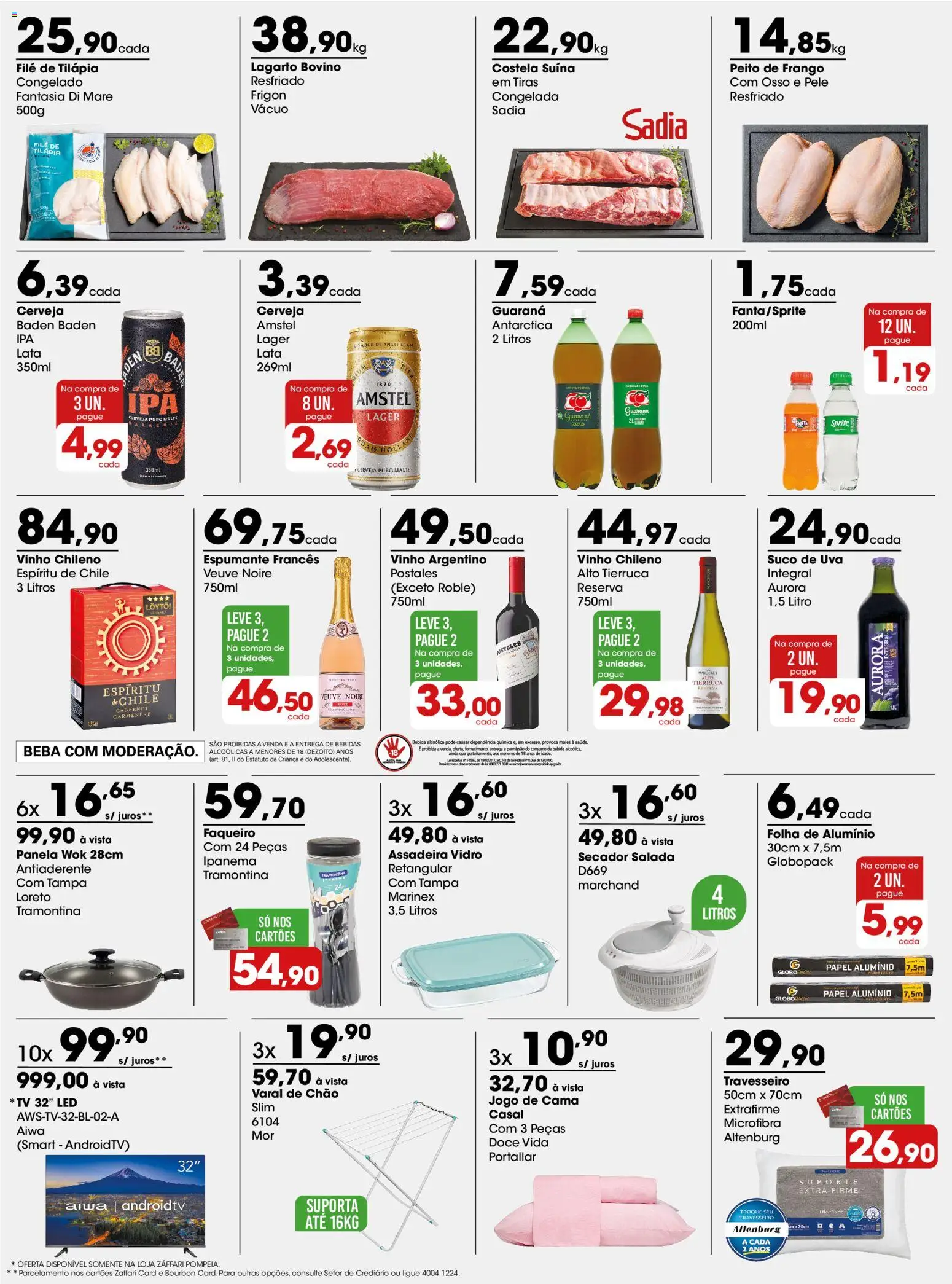 Zaffari Folheto - válido de 16.03.2026 | Página: 3 | Produtos: Travesseiro, Salada, Bebida, Peito de frango