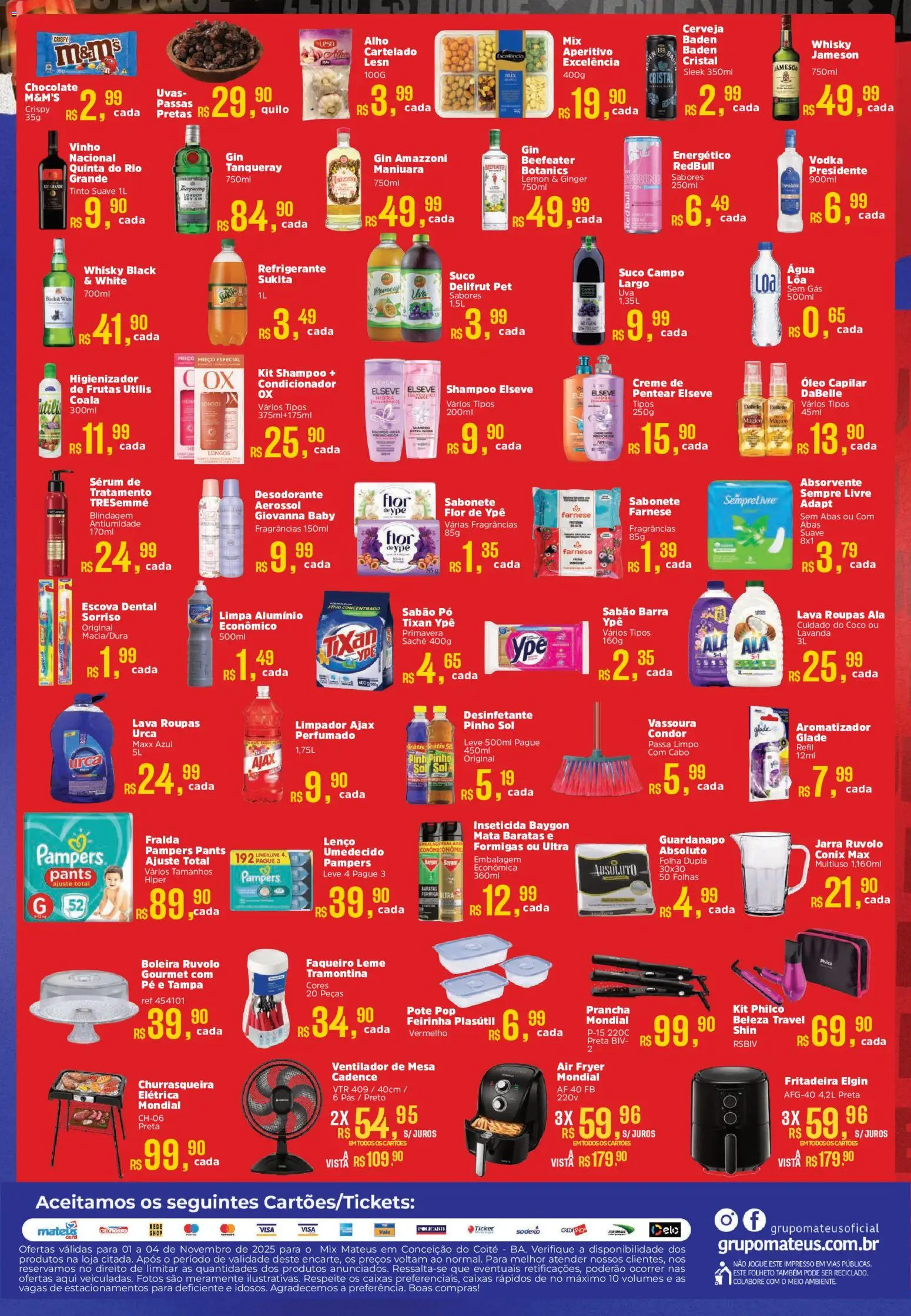 Mateus Folheto - válido de 01.11.2025 | Página: 2 | Produtos: Energético, Desodorante, Roupas, Guardanapo