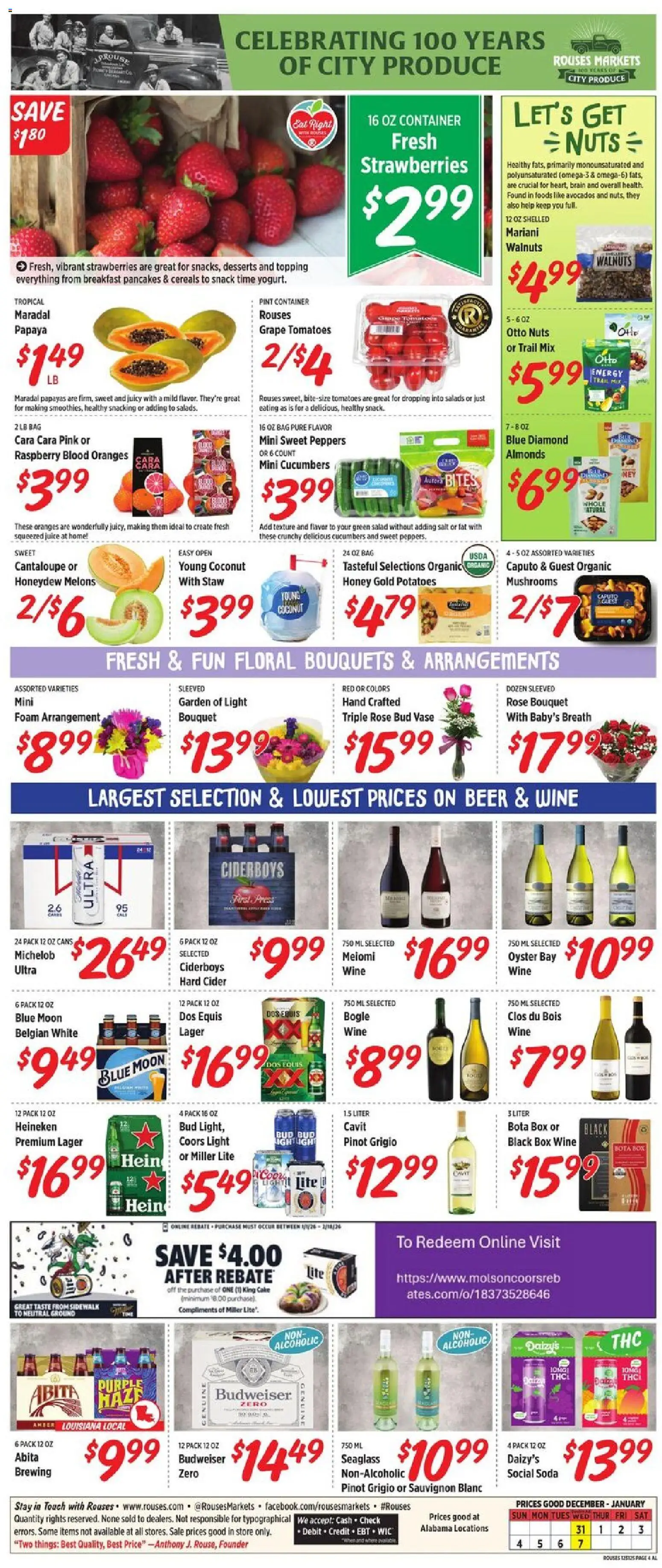 Rouses Weekly Ad - AL - valid from 31.12.2025 | Page: 8 | Products: Mushrooms, Juice, Salad, Salt