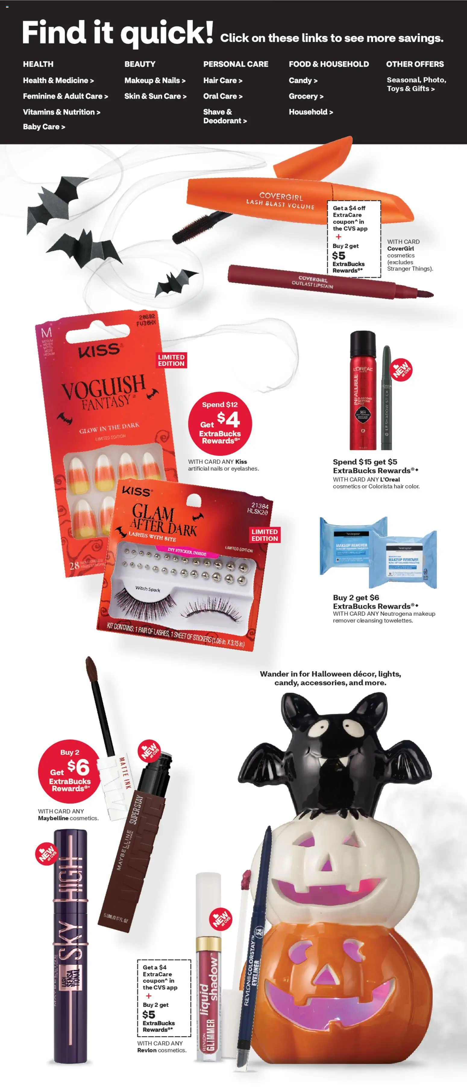 CVS Pharmacy Weekly Ad - WA - valid from 26.10.2025 | Page: 3 | Products: Stickers, Makeup Remover, Deodorant, Sheet