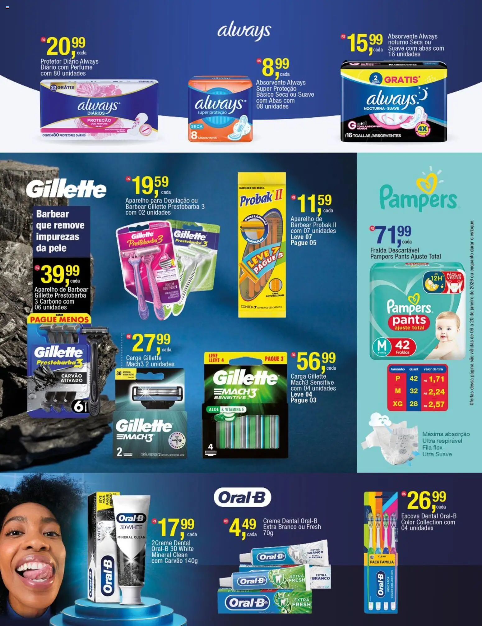 Frangolândia Folheto - válido de 06.01.2026 | Página: 6 | Produtos: Pampers, Perfume, Escova, Aparelho de barbear