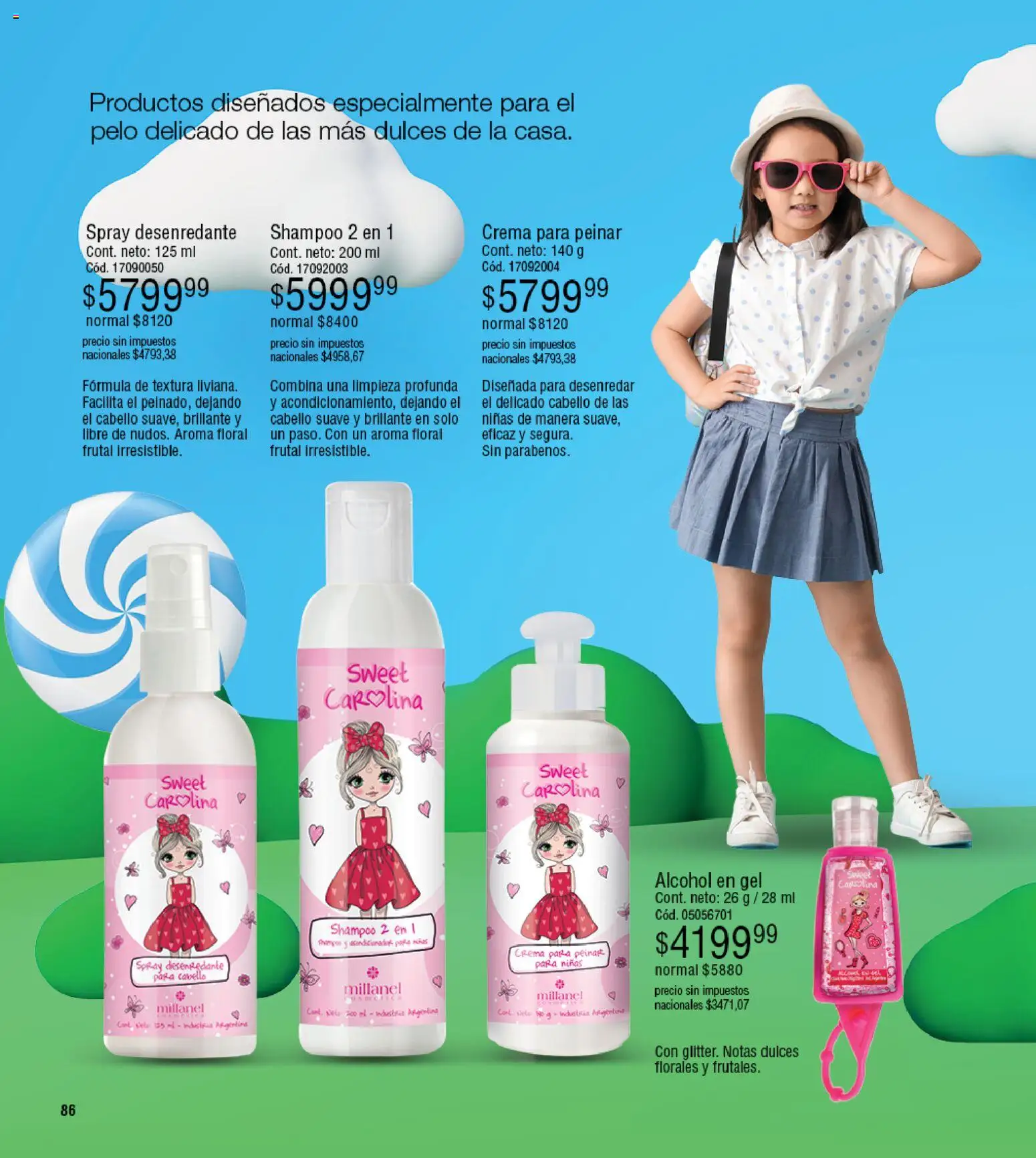 Millanel - Catálogo │ válido desde el 27.04.2026 | Página: 86 | Productos: Alcohol en gel, Shampoo, Crema