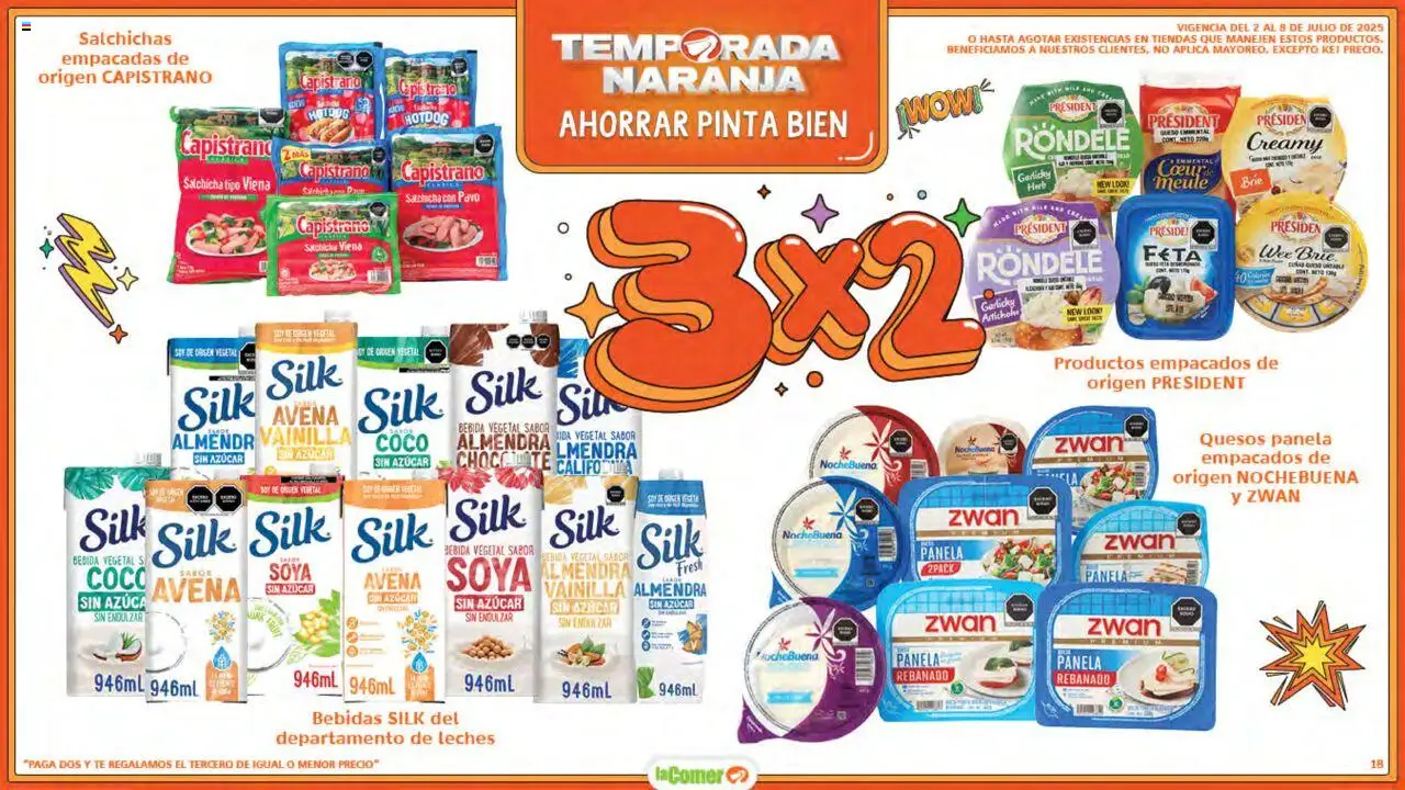 Nuevas ofertas de La Comer válidas en toda la República Mexicana desde el 02.07.2025. ¡Encuentra las mejores ofertas en La Comer folleto! | Página: 18 | Productos: Azúcar, Avena, Queso, Almendra