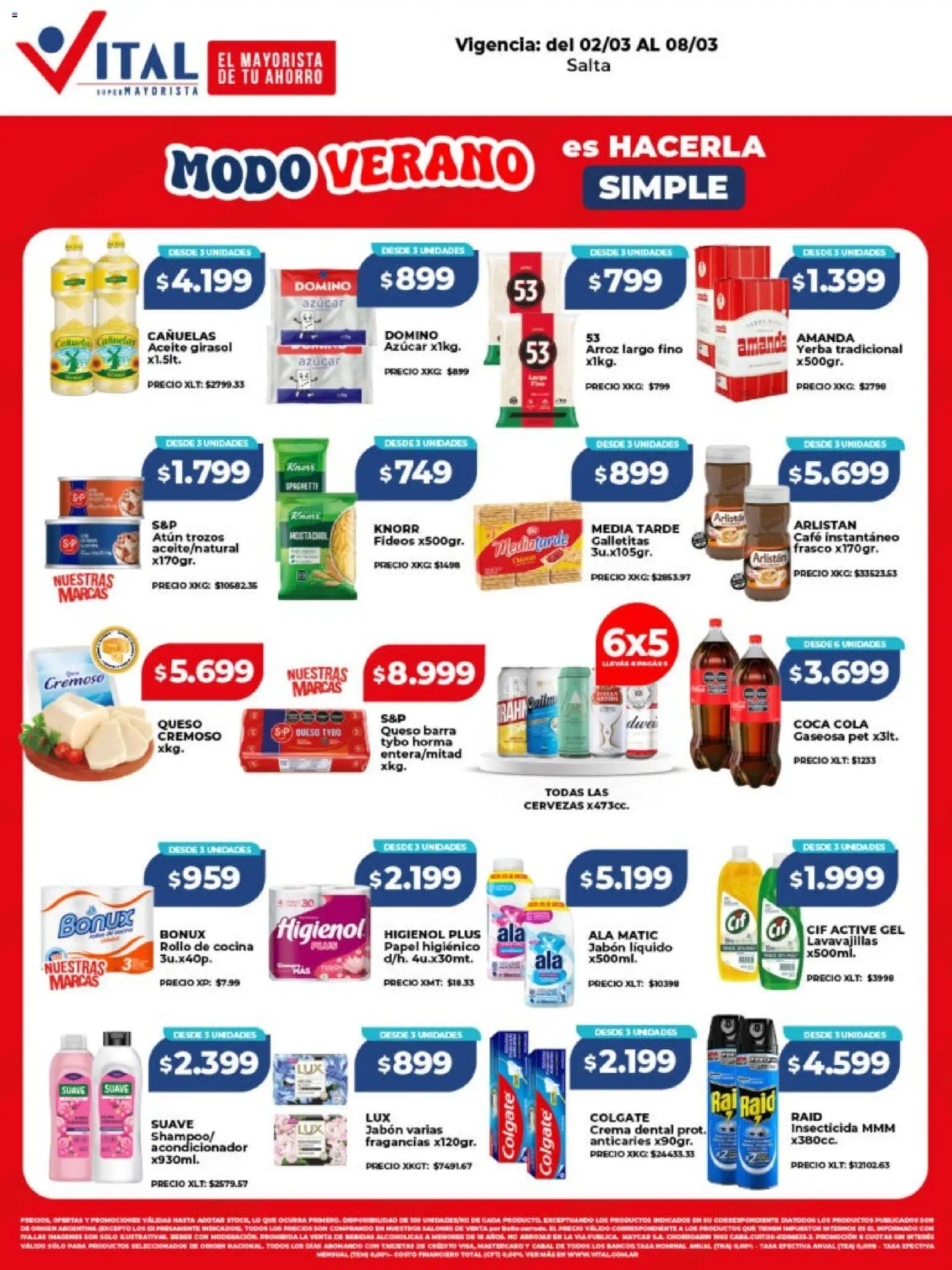 Vital - Ofertas - Salta │ válido desde el 02.03.2026 | Página: 1 | Productos: Azucar, Aceite, Frasco, Fideos