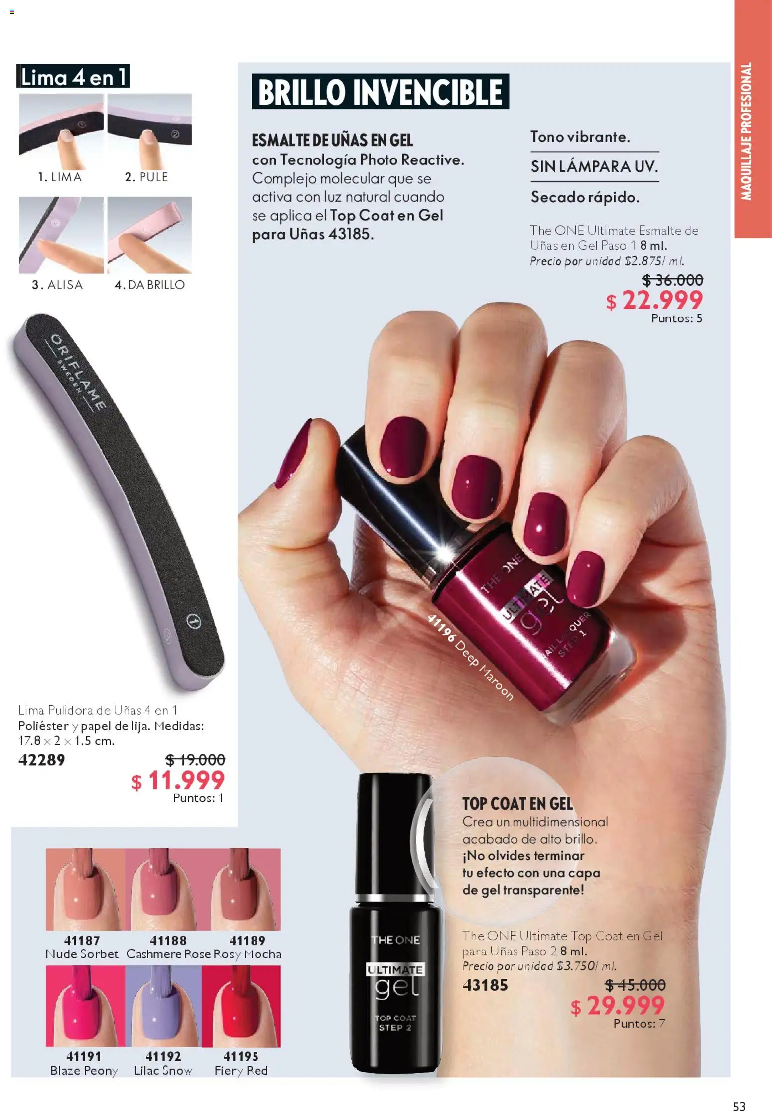 Oriflame revista - valida desde el 27.12.2025 | Página: 53 | Productos: Pulidora, Pulidora de uñas, Lámpara, Maquillaje