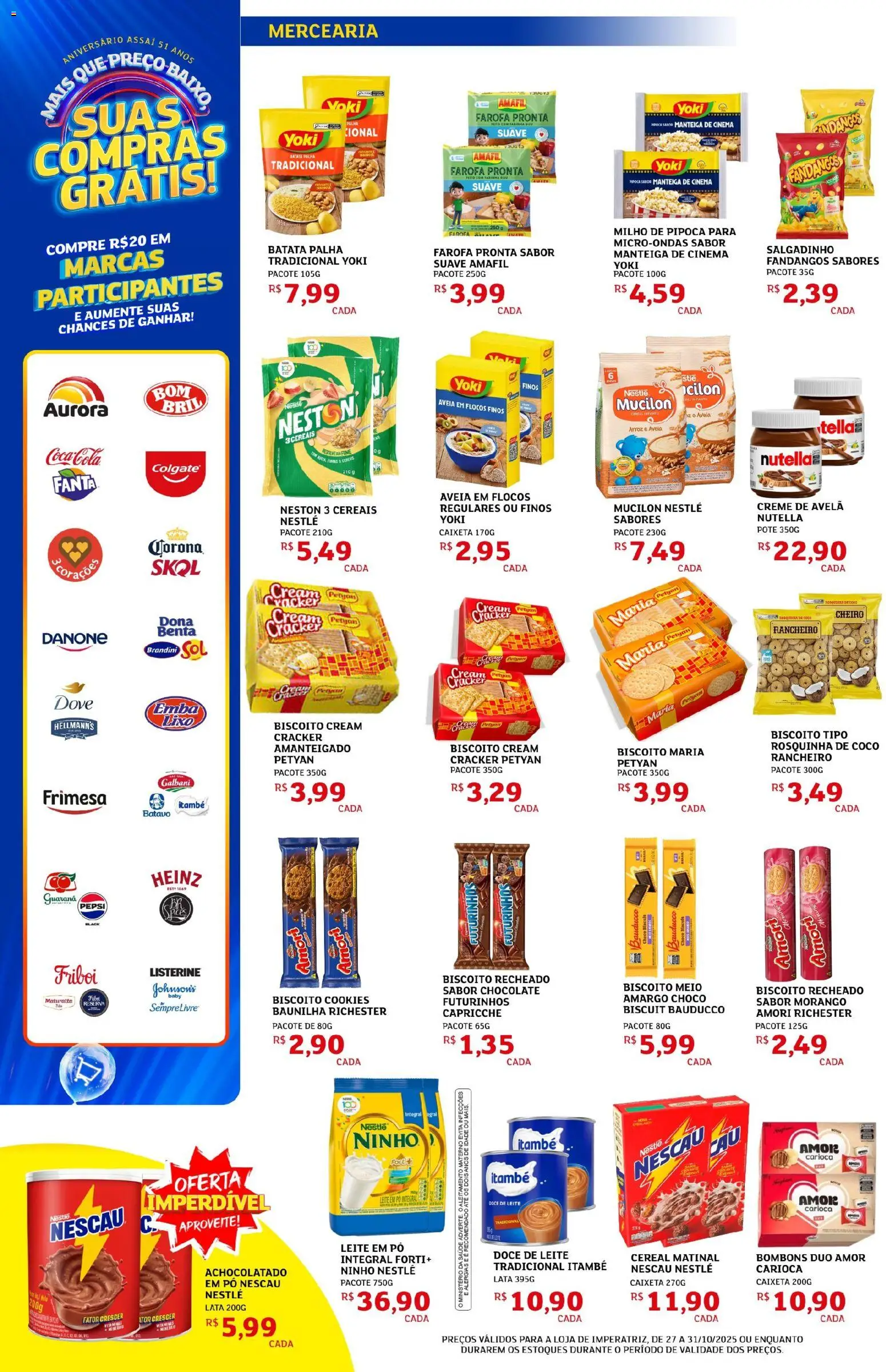 Assaí Atacadista Folheto - válido de 27.10.2025 | Página: 6 | Produtos: Fanta, Dove, Cookies, Biscoito recheado
