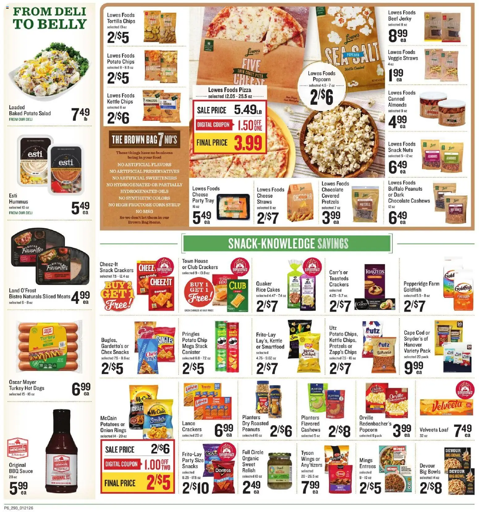 Lowes Foods Weekly Ad - SC - valid from 21.01.2026 | Page: 7 | Products: Pizza, Chips, Sauce, Kettle