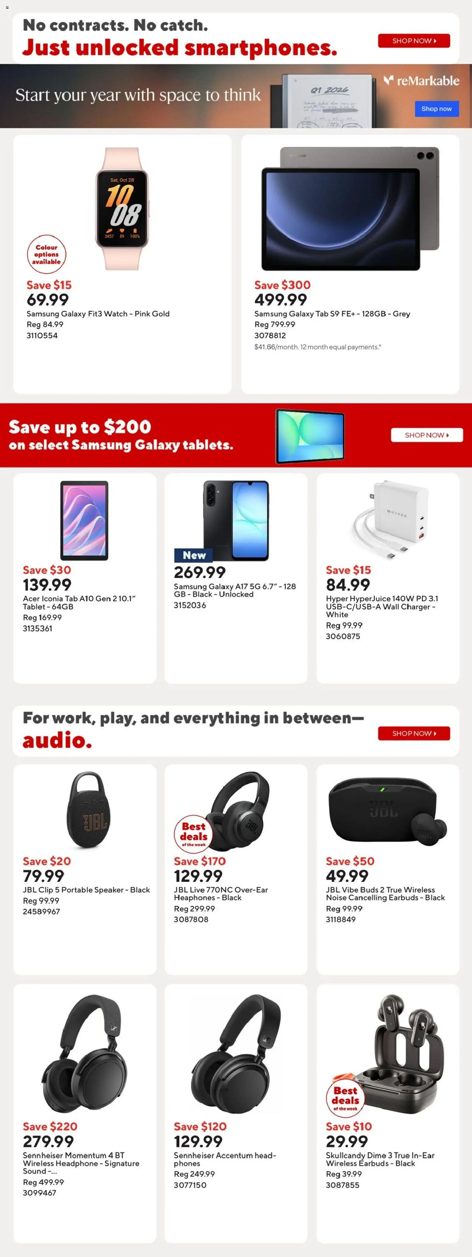 Staples flyer valid from 06.03.2026 | Page: 8 | Products: Watch, Tablet, Speaker