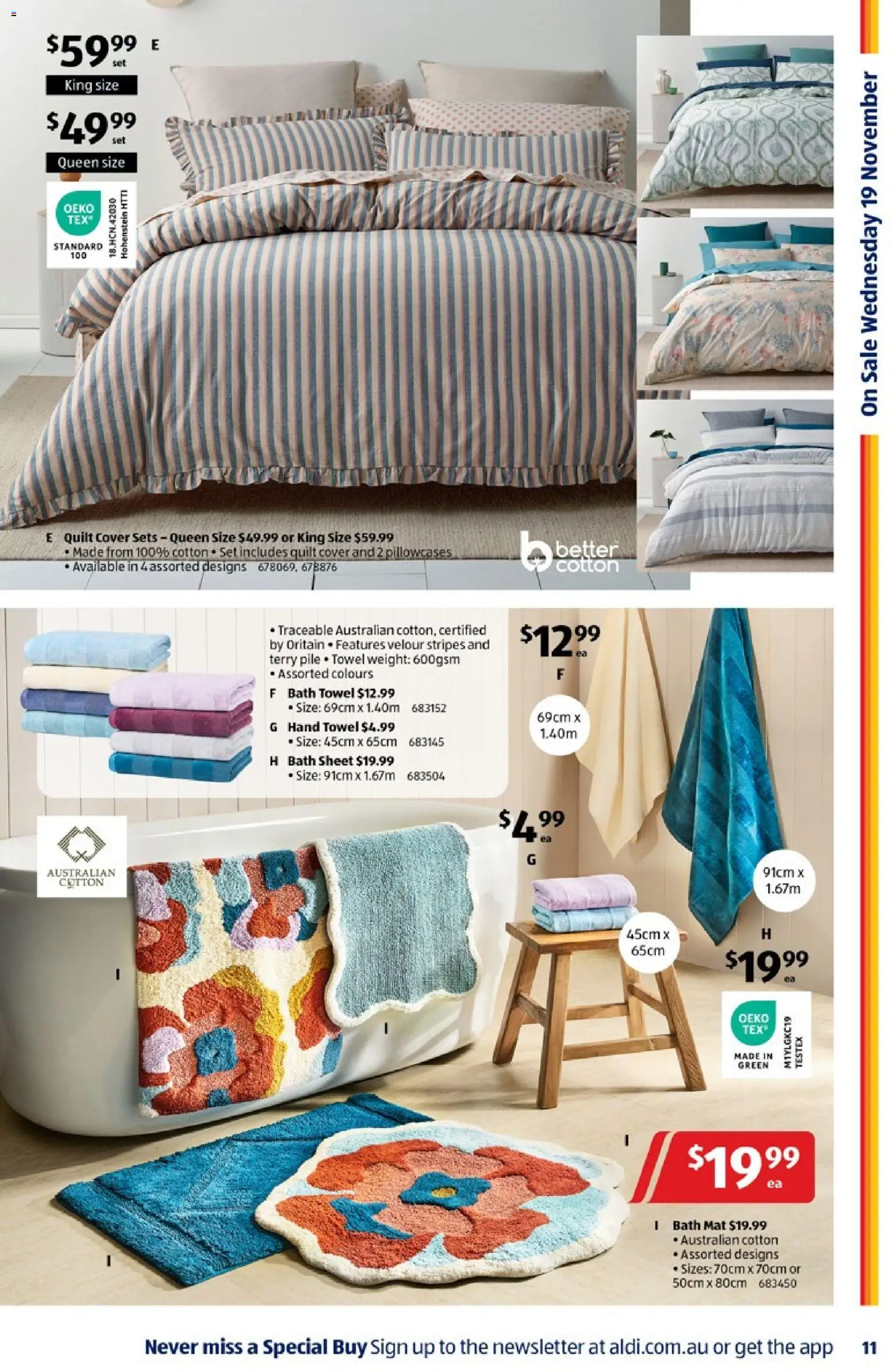 Aldi catalogue - valid from 19.11.2025 | Page: 11 | Products: Bath, Terry, Weight