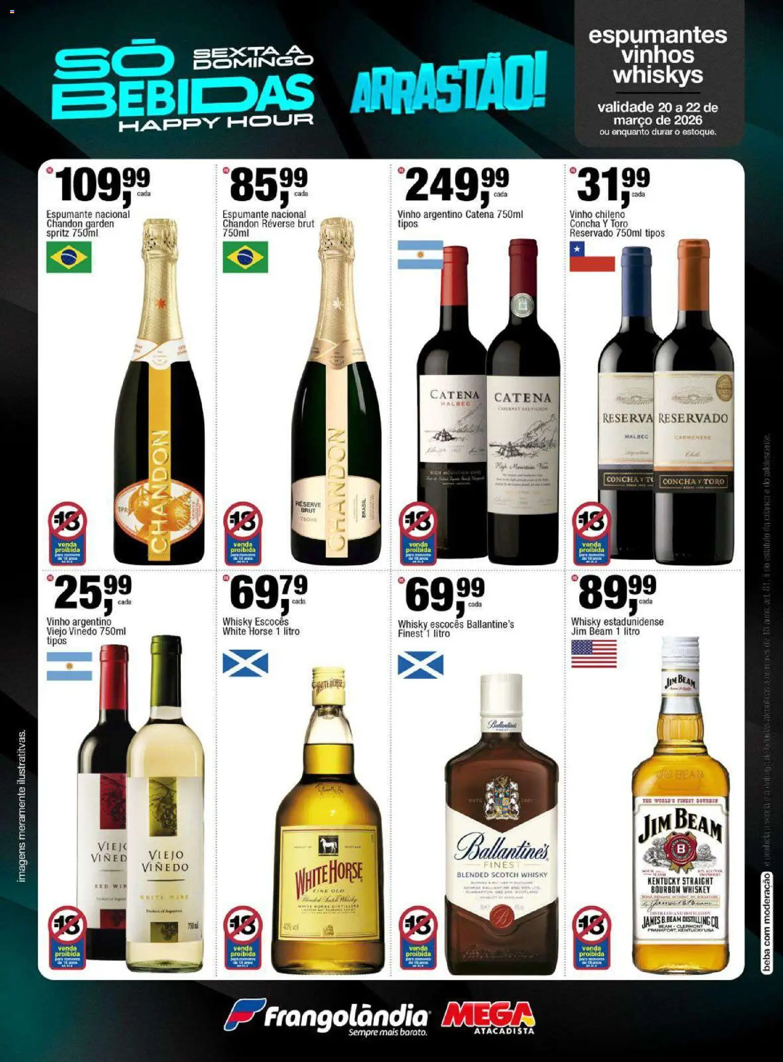 Frangolândia Folheto - válido de 20.03.2026 | Página: 7 | Produtos: Espumante, Whisky, Vinho, Bourbon