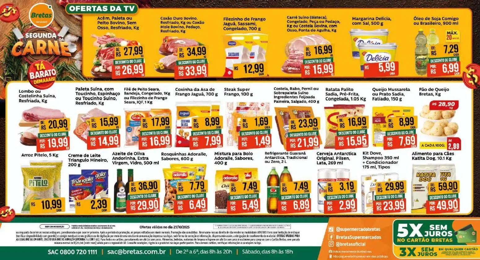 Bretas Folheto - válido de 27.10.2025 | Página: 1 | Produtos: Condicionador, Carne, Batata, Mussarela