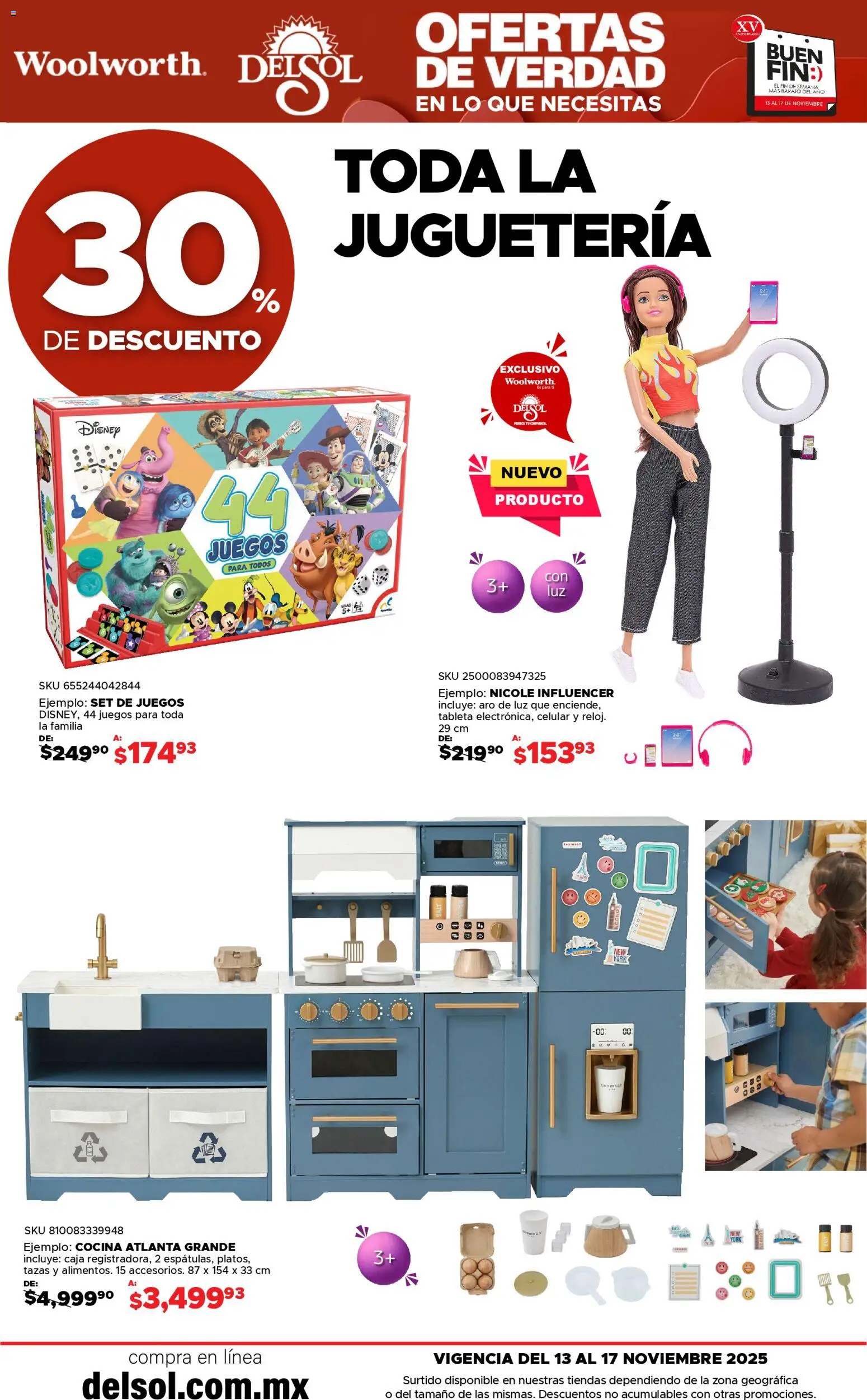 Nuevas ofertas de Del Sol y Woolworth válidas en toda la República Mexicana desde el 13.11.2025. ¡Encuentra las mejores ofertas en Del Sol y Woolworth Buen fin! | Página: 2 | Productos: Cocina, Caja, Tableta