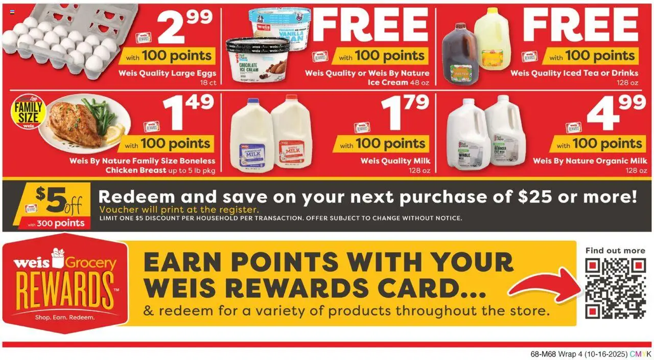 Weis Grand Opening - valid from 16.10.2025 | Page: 4 | Products: Milk, Eggs, Chocolate, Ice cream