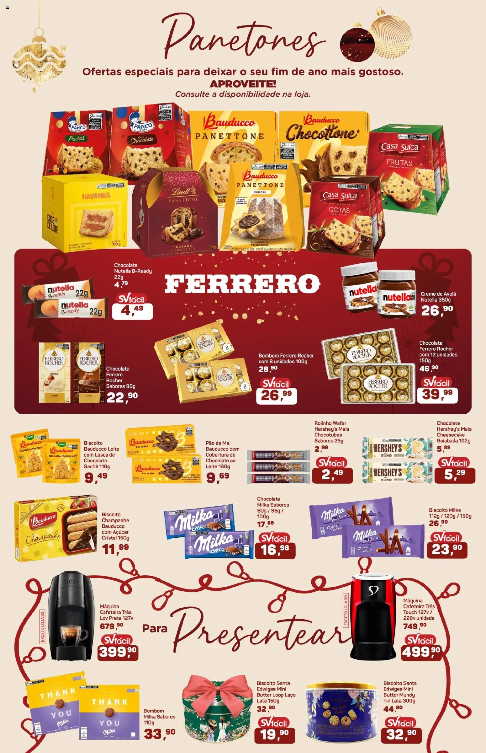 Supermercados São Vicente Folheto - válido de 17.12.2025 | Página: 4 | Produtos: Panettone, Cafeteira, Chocolate, Goiabada