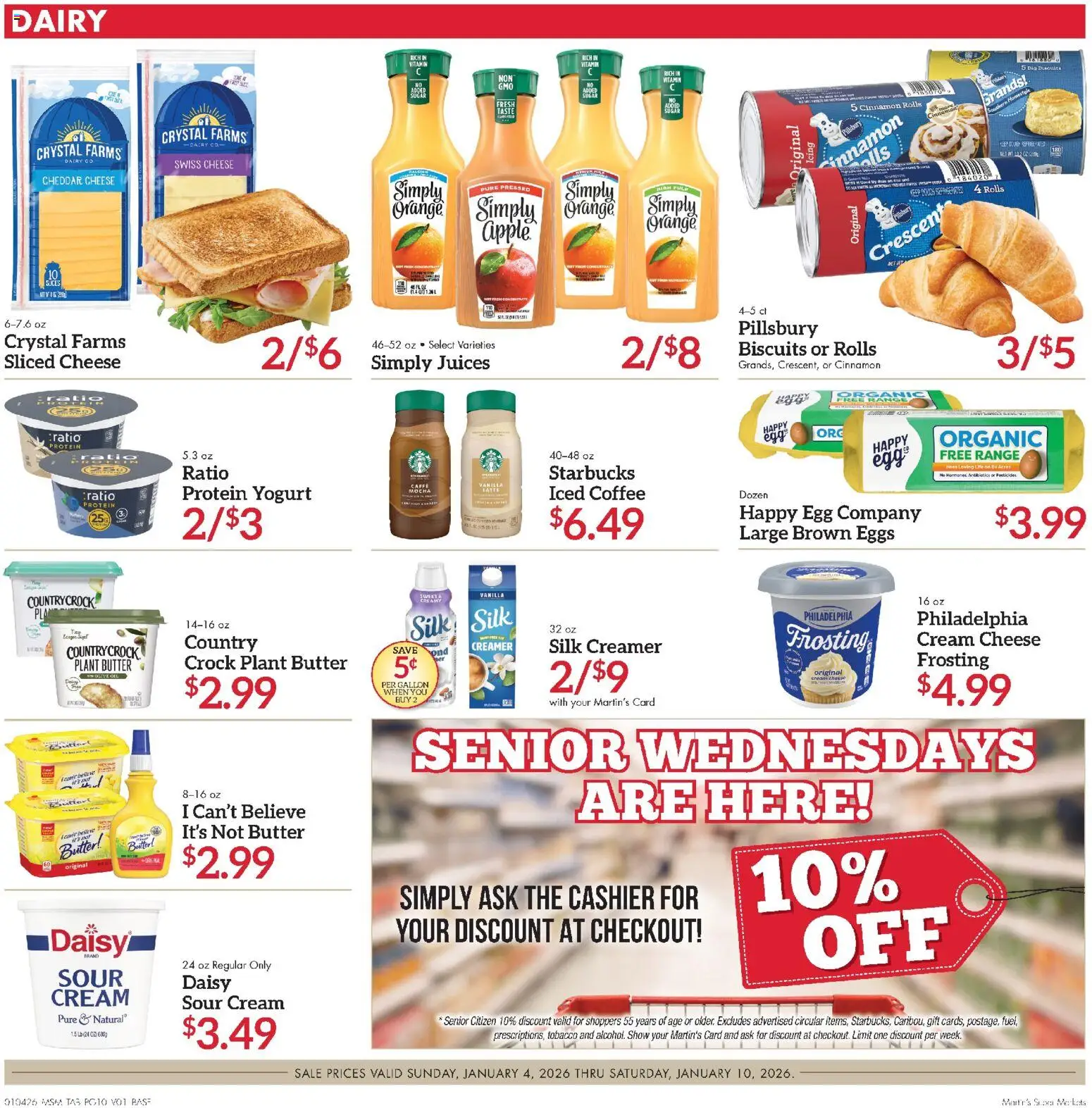 Martin’s Weekly Ad - valid from 04.01.2026 | Page: 10 | Products: Cheese, Yogurt, Eggs, Cream