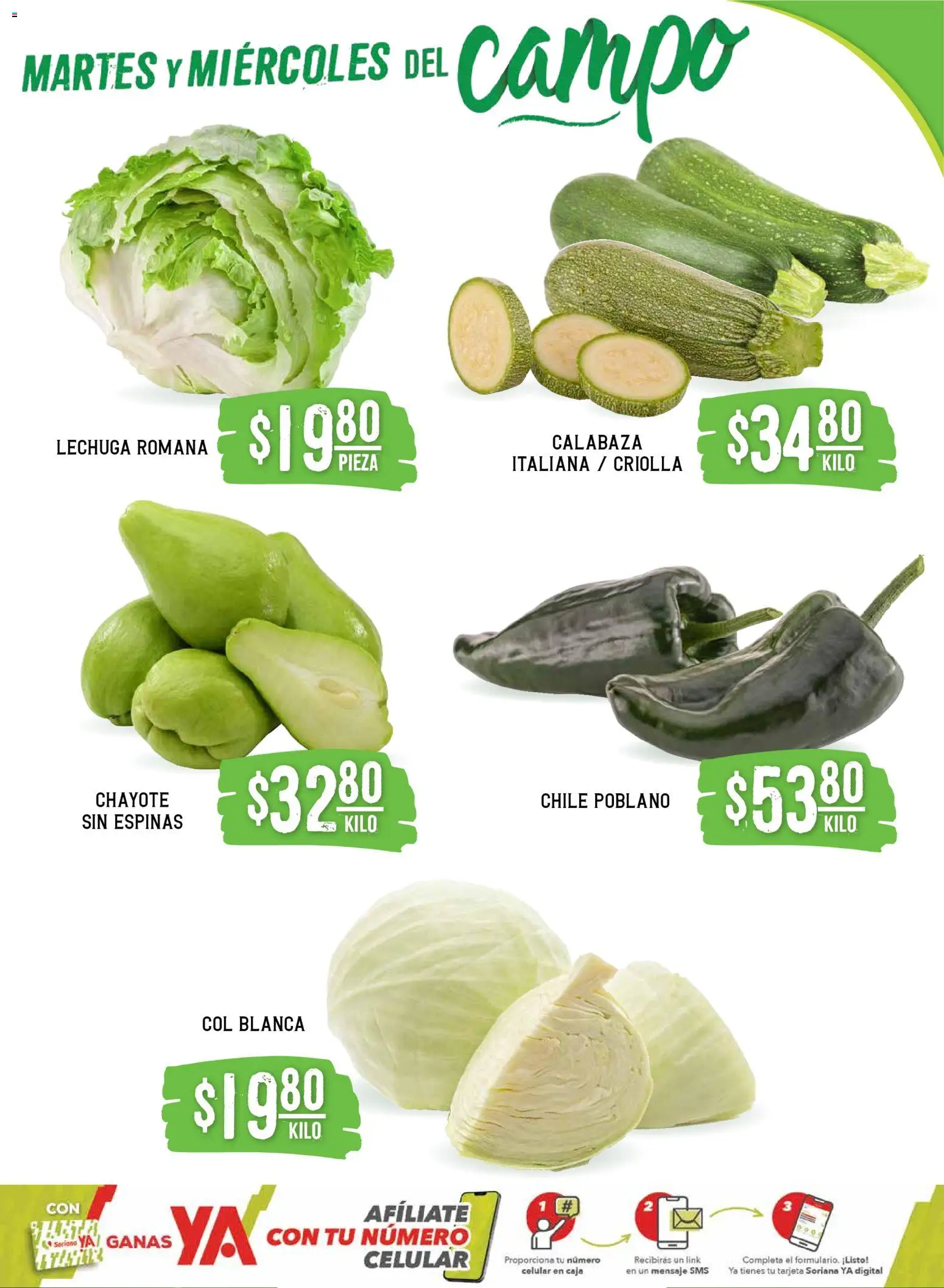 Nuevas ofertas de Soriana válidas en toda la República Mexicana desde el 16.12.2025. ¡Encuentra las mejores ofertas en Soriana - Martes y Miércoles del Campo Súper: Ags, Nay, Jal, Qro, Col, Mich, Gto, Hgo, Tlax, Mor, Pue, Gro, Oax, Edo. de Mex, Vall! | Página: 3 | Productos: Col, Lechuga, Caja