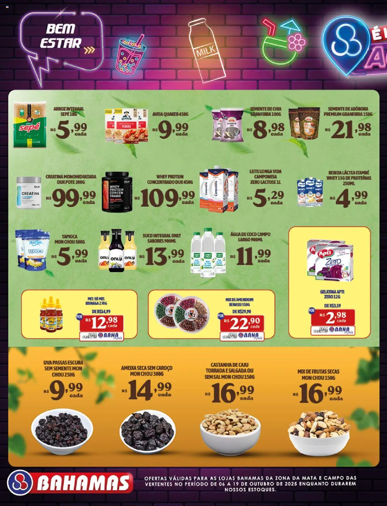 Bahamas Supermercados Folheto - válido de 06.10.2025 | Página: 8 | Produtos: Creatina, Abóbora, Tapioca, Bebida