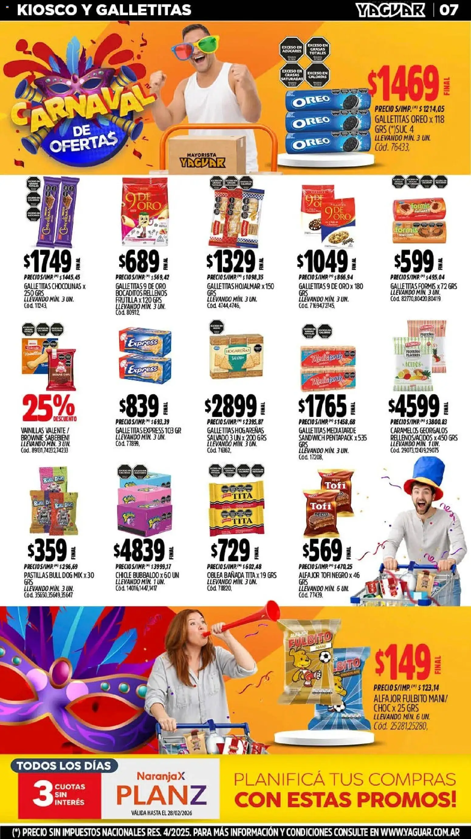 Yaguar - Oferta Semanal San Juan │ válido desde el 09.02.2026 | Página: 6 | Productos: Galletitas, Frutilla, Chicle, Alfajor