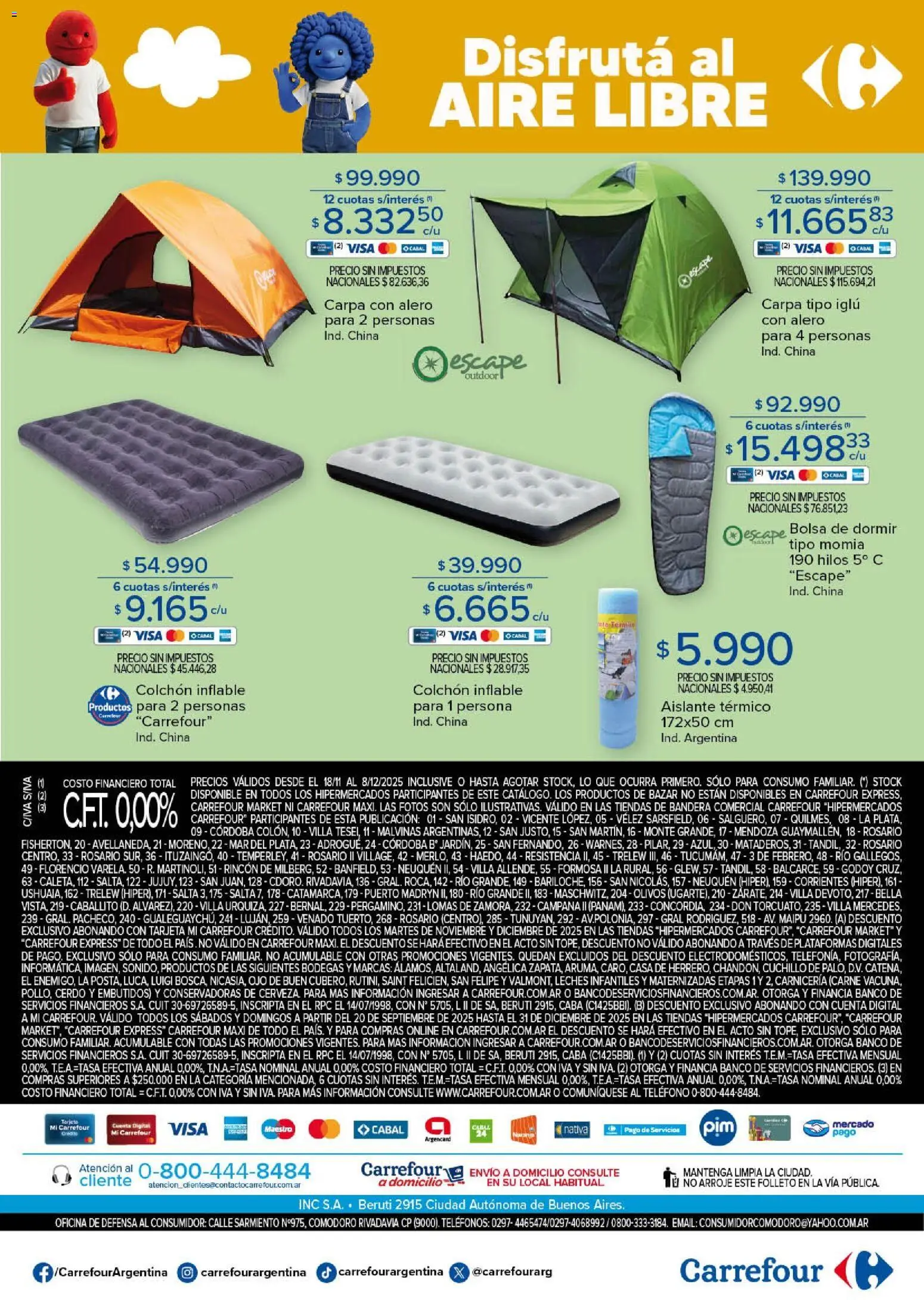 Carrefour - Aire Libre Hiper │ válido desde el 18.11.2025 | Página: 12 | Productos: Bolsa, Banco, Campana, Té