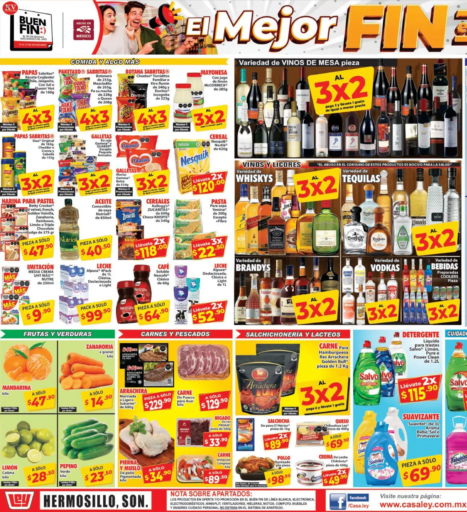 Nuevas ofertas de Casa Ley válidas en toda la República Mexicana desde el 13.11.2025. ¡Encuentra las mejores ofertas en Casa Ley folleto Hermosillo! | Página: 3 | Productos: Whiskey, Crema, Pastel, Mesa