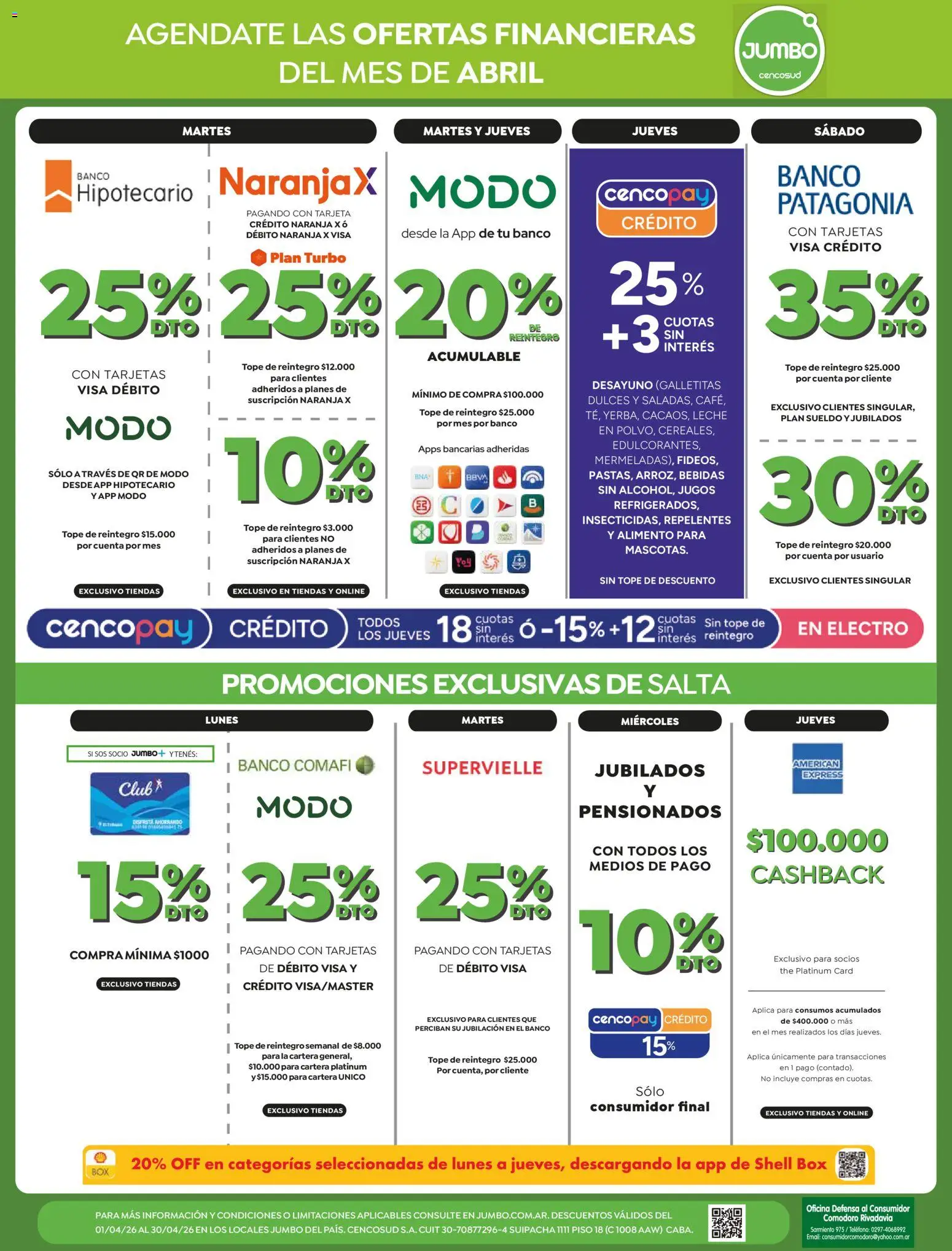 Jumbo - Ofertas | Salta & Tucumán │ válido desde el 17.04.2026 | Página: 9 | Productos: Teléfono, Cartera, Banco, Leche
