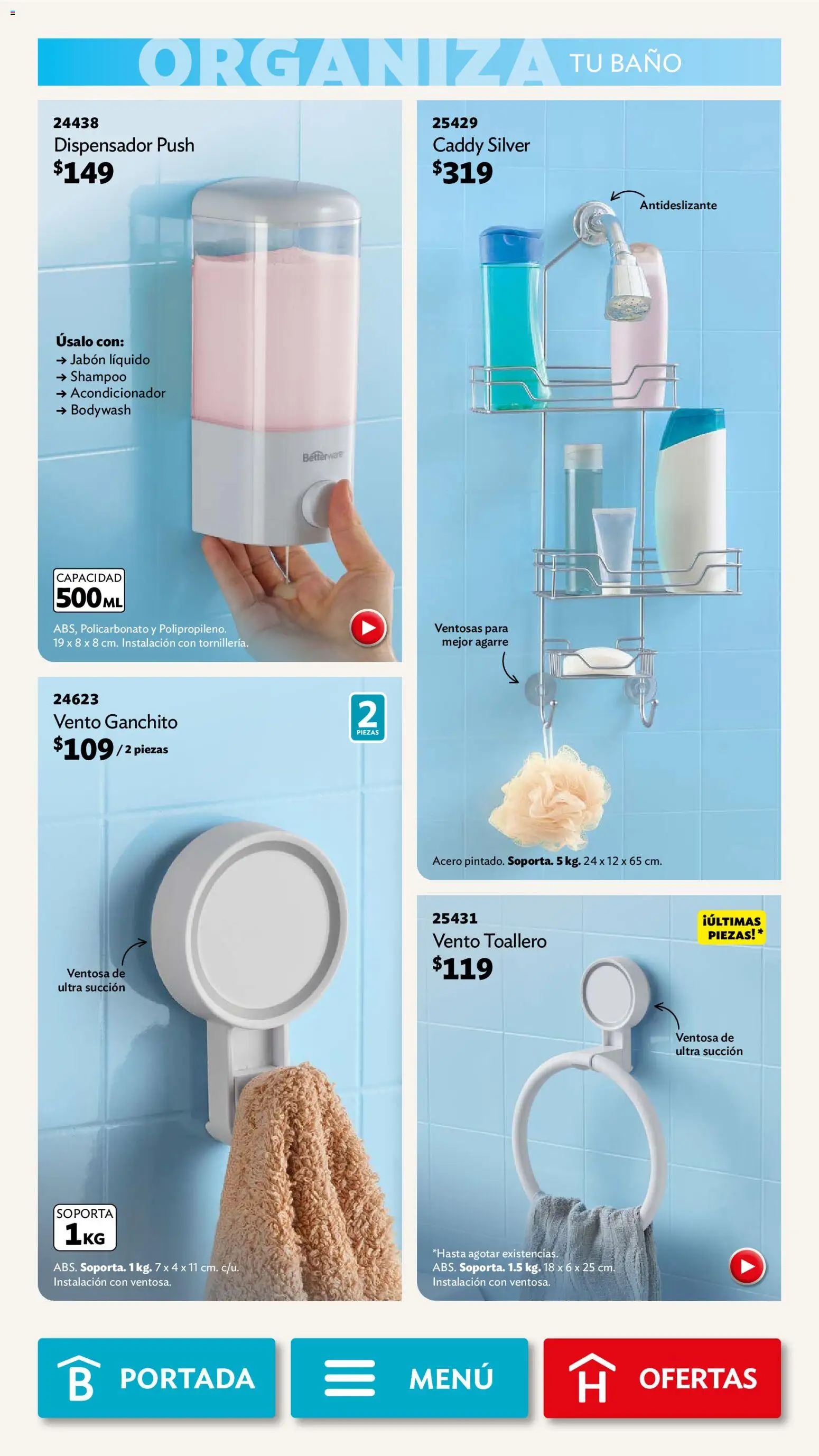 Nuevas ofertas de Betterware válidas en toda la República Mexicana desde el 01.12.2025. ¡Encuentra las mejores ofertas en Betterware campaña 12 2025! | Página: 85 | Productos: Jabón líquido, Baño, Acondicionador, Jabón