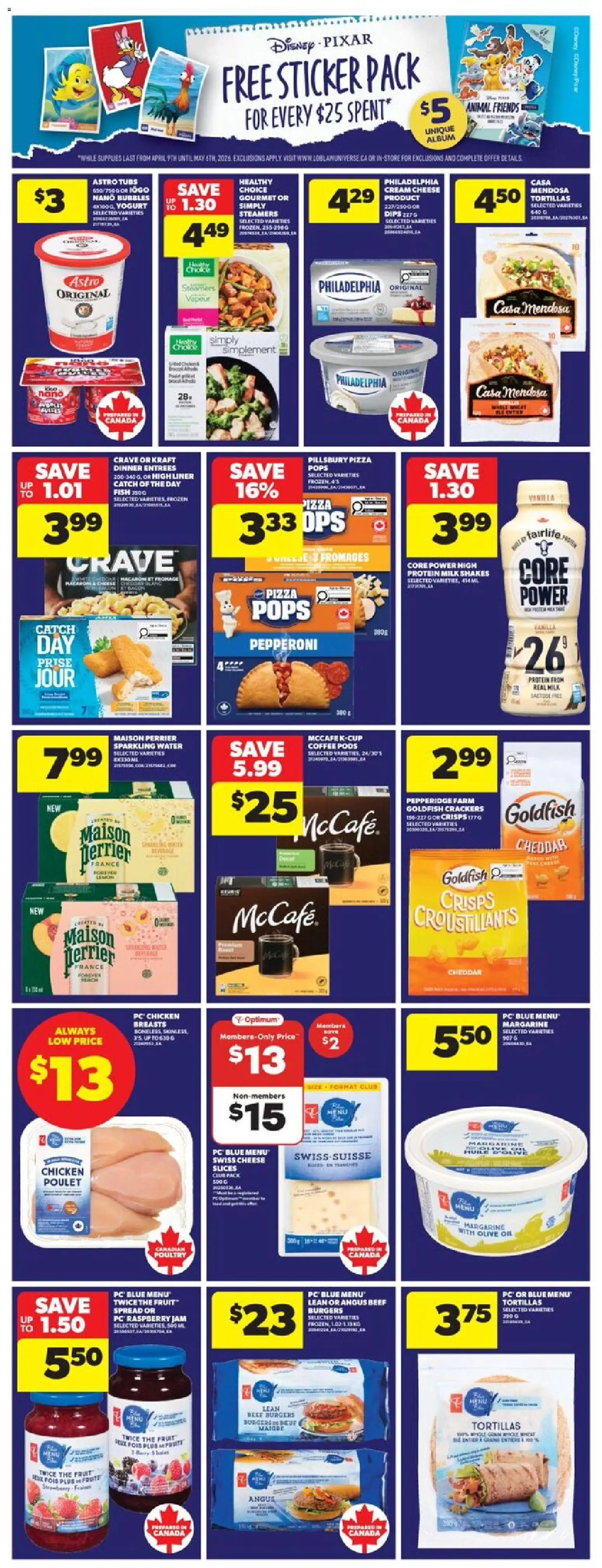 Real Canadian Superstore flyer valid from 23.04.2026 | Page: 9 | Products: Beef, Milk, Yogurt, Pizza