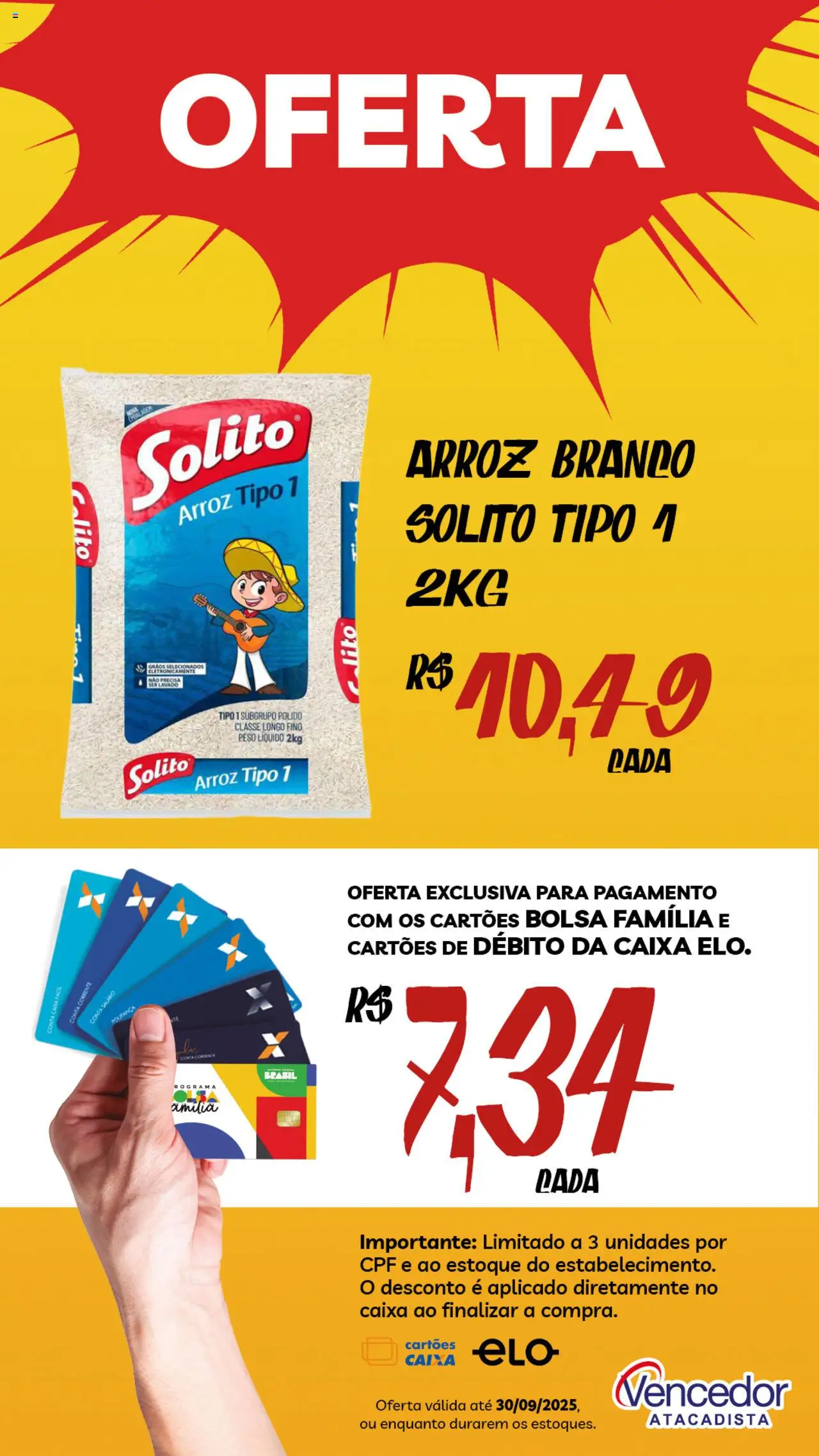 Vencedor Atacadista Folheto - válido de 08.09.2025 | Página: 7 | Produtos: Caixa, Arroz, Bolsa
