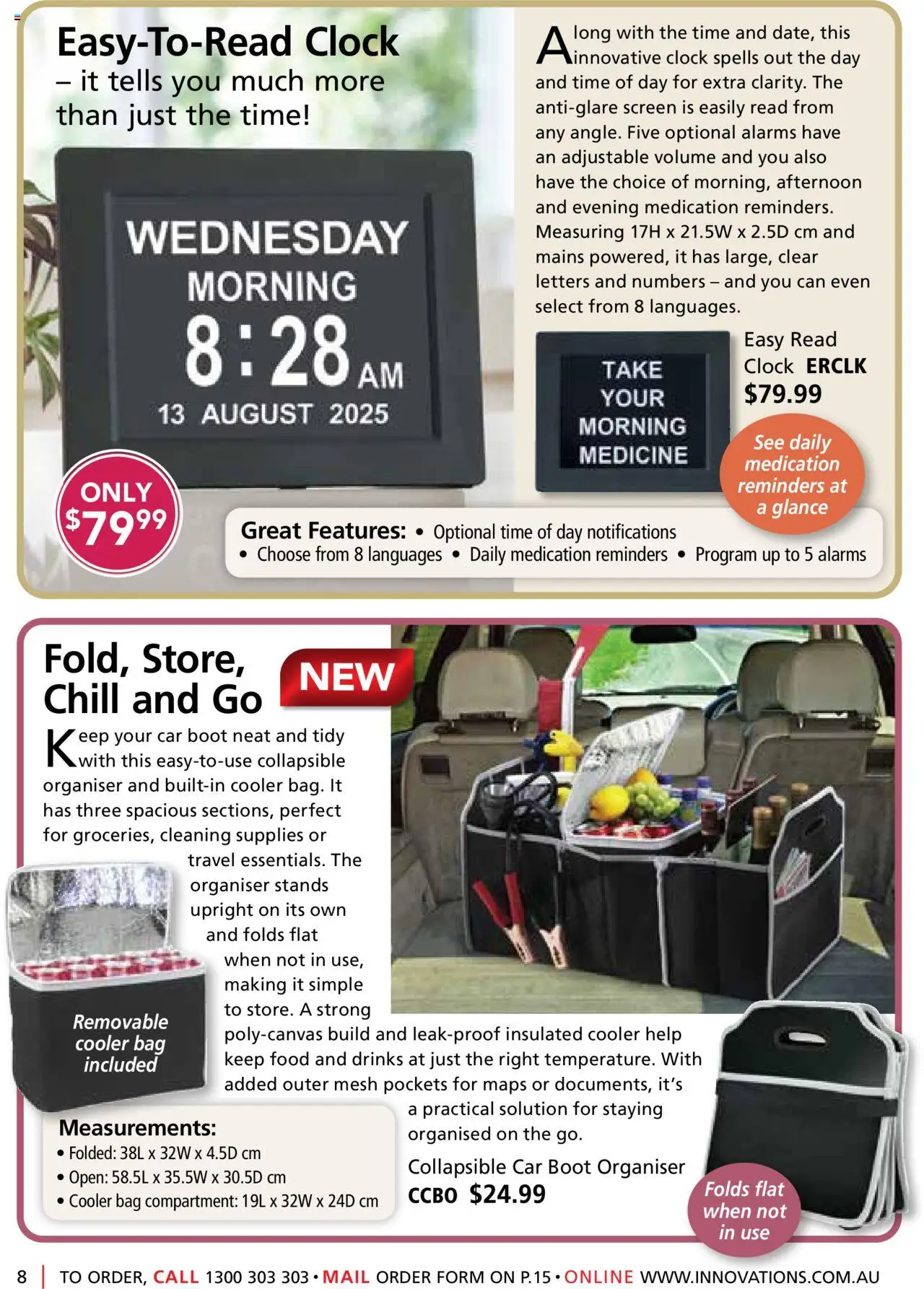 Innovations catalogue - valid from 24.09.2025 | Page: 8 | Products: Clock, Bag, Screen
