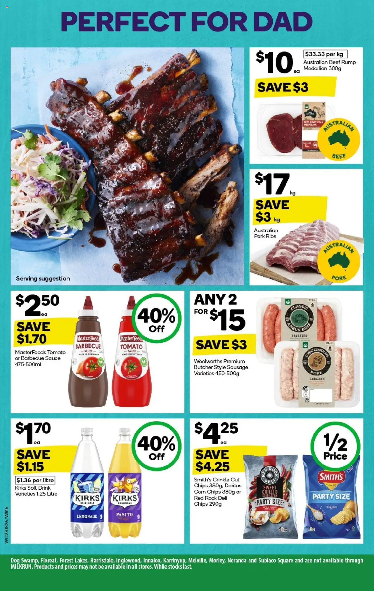 Woolworths catalogue - valid from 27.08.2025 | Page: 16 | Products: Pork, Beef, Chips, Sauce