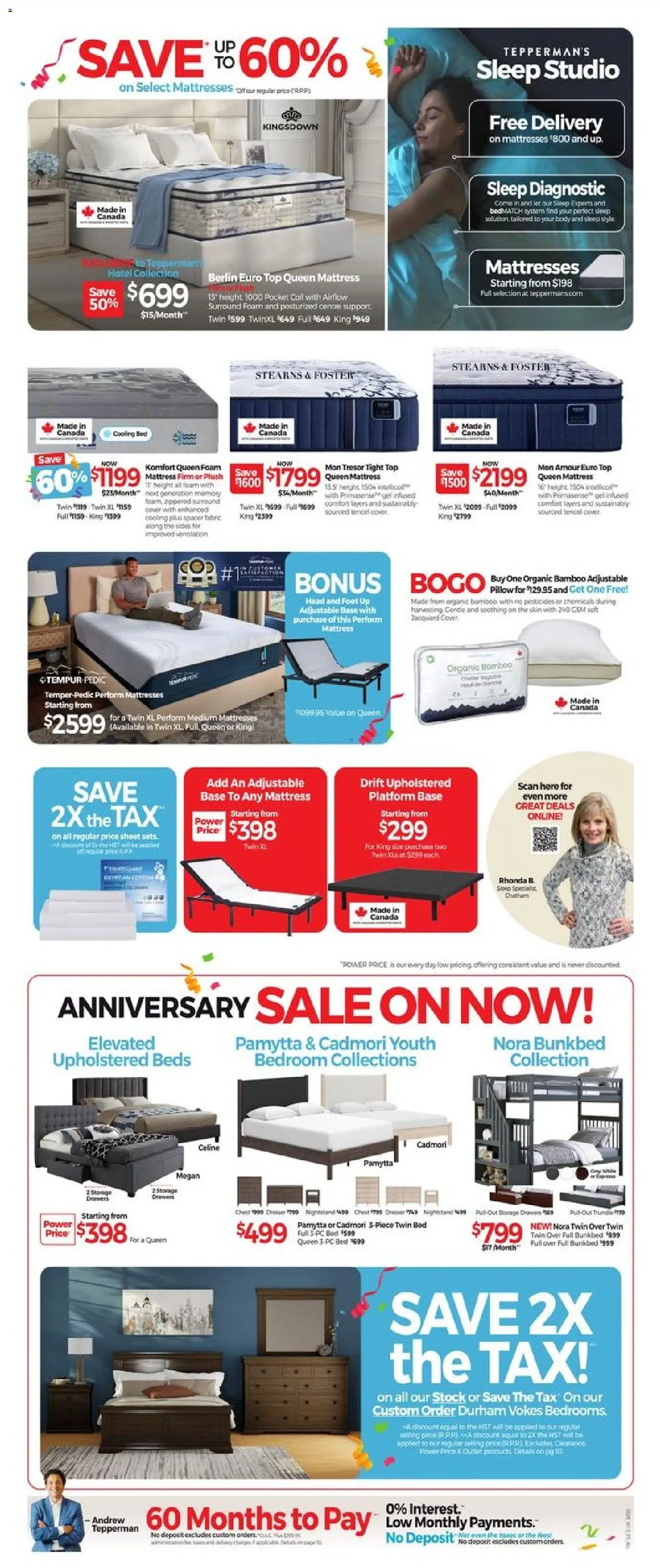 Tepperman's flyer valid from 13.03.2026 | Page: 3 | Products: Oven, Bed, Mattress, Pillow