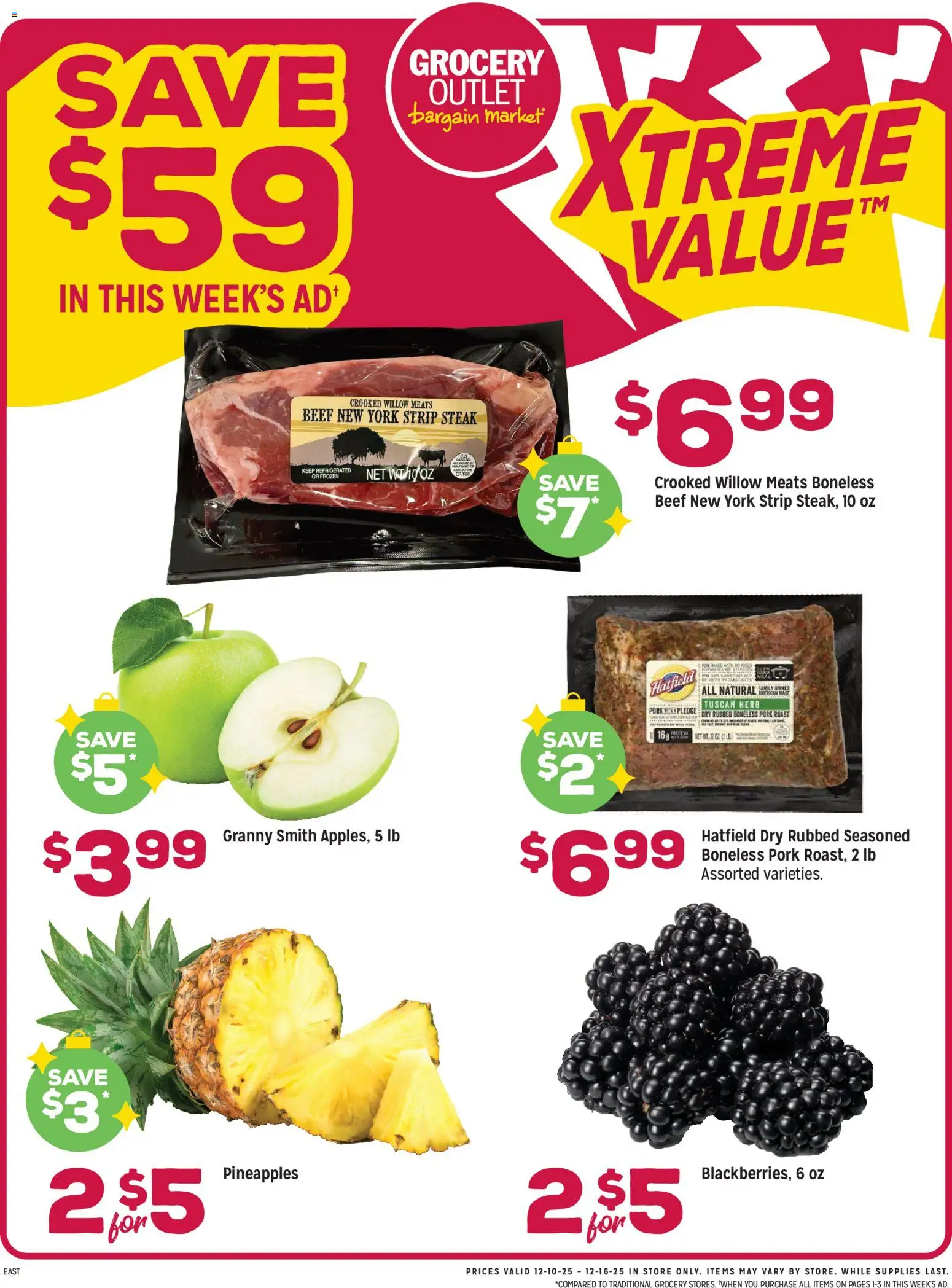 Grocery Outlet Weekly Ad - NJ - valid from 10.12.2025 | Page: 1 | Products: Pork, Beef