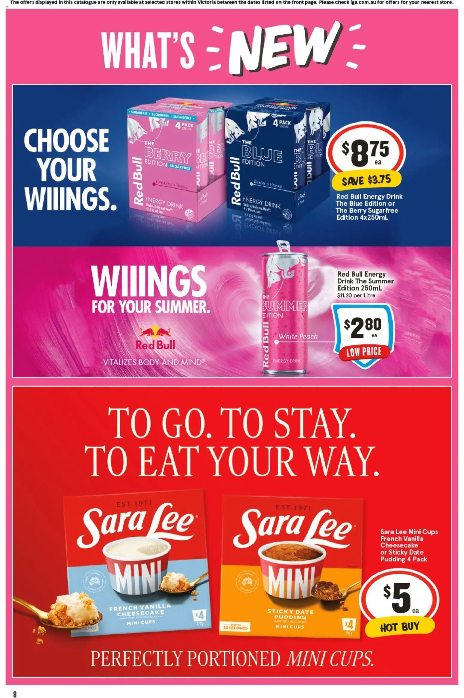 IGA catalogue - valid from 05.11.2025 | Page: 8 | Products: Cups, Energy drink, Pudding, Fruits