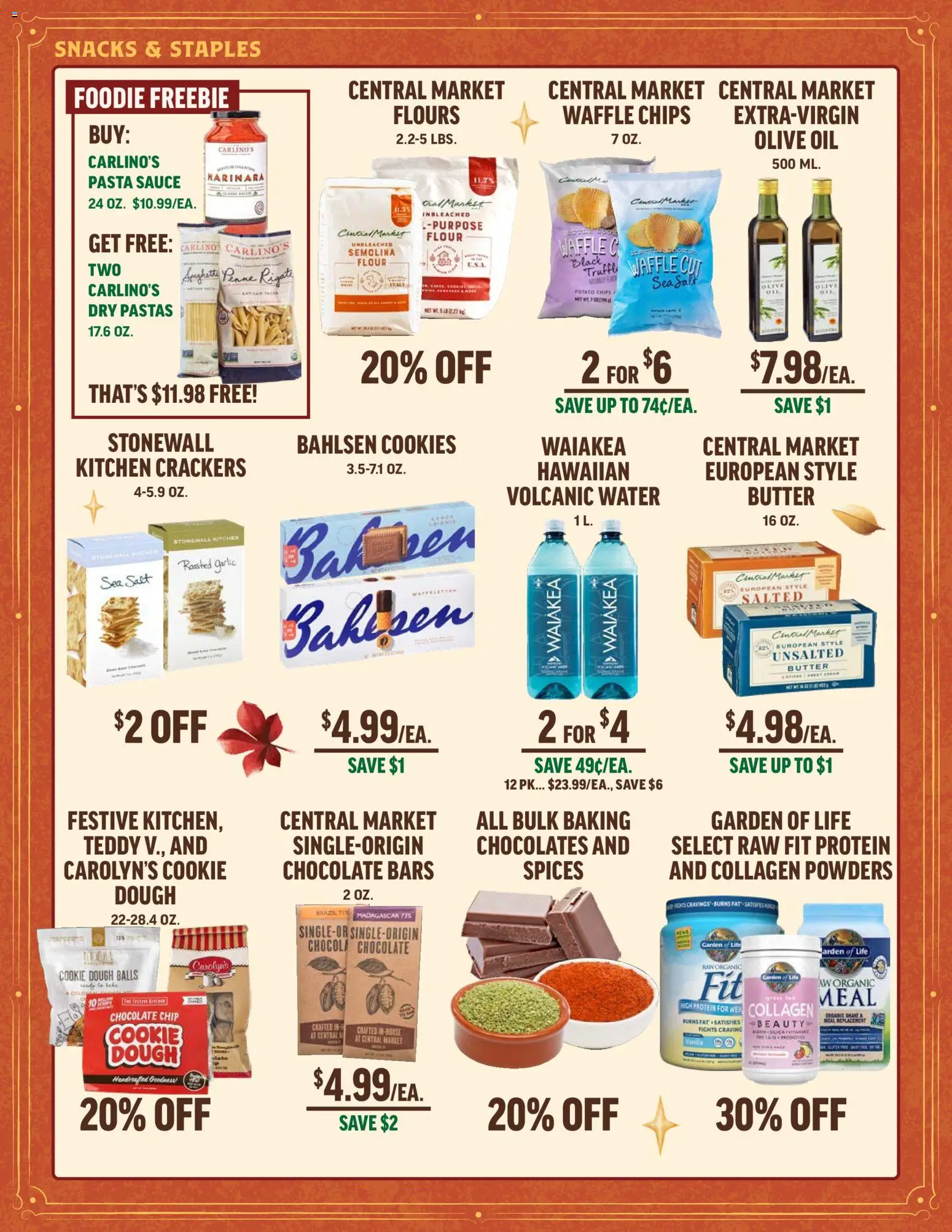 Central Market Weekly Ad - valid from 05.11.2025 | Page: 3 | Products: Pasta, Water, Salt, Chocolate Chip